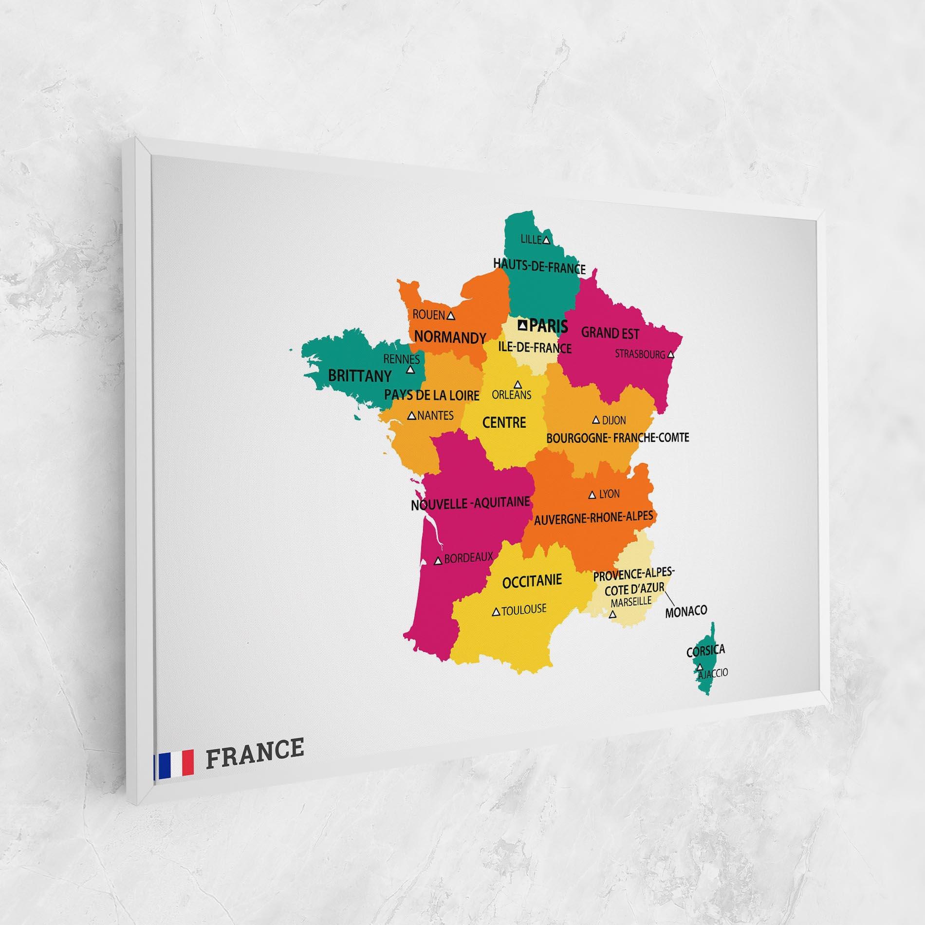 Leinwandbild France Color Map mockup 1