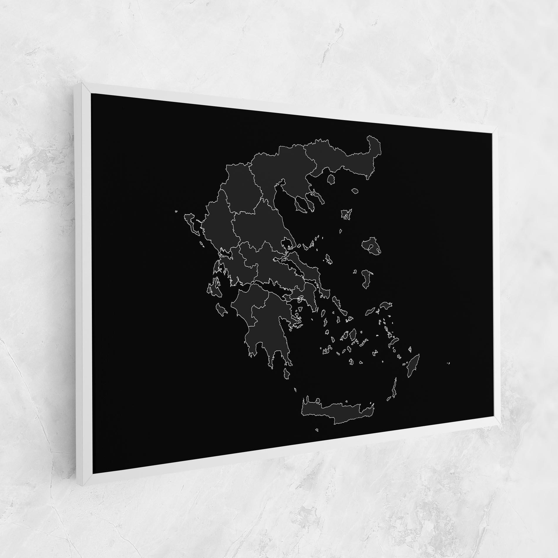 Leinwandbild Greece Grey Map mockup 1