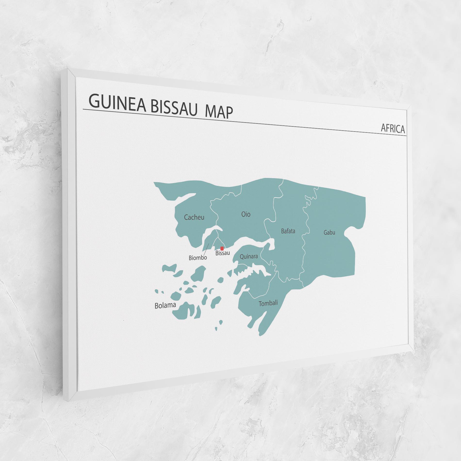 Leinwandbild Guinea Bissau Map mockup 1