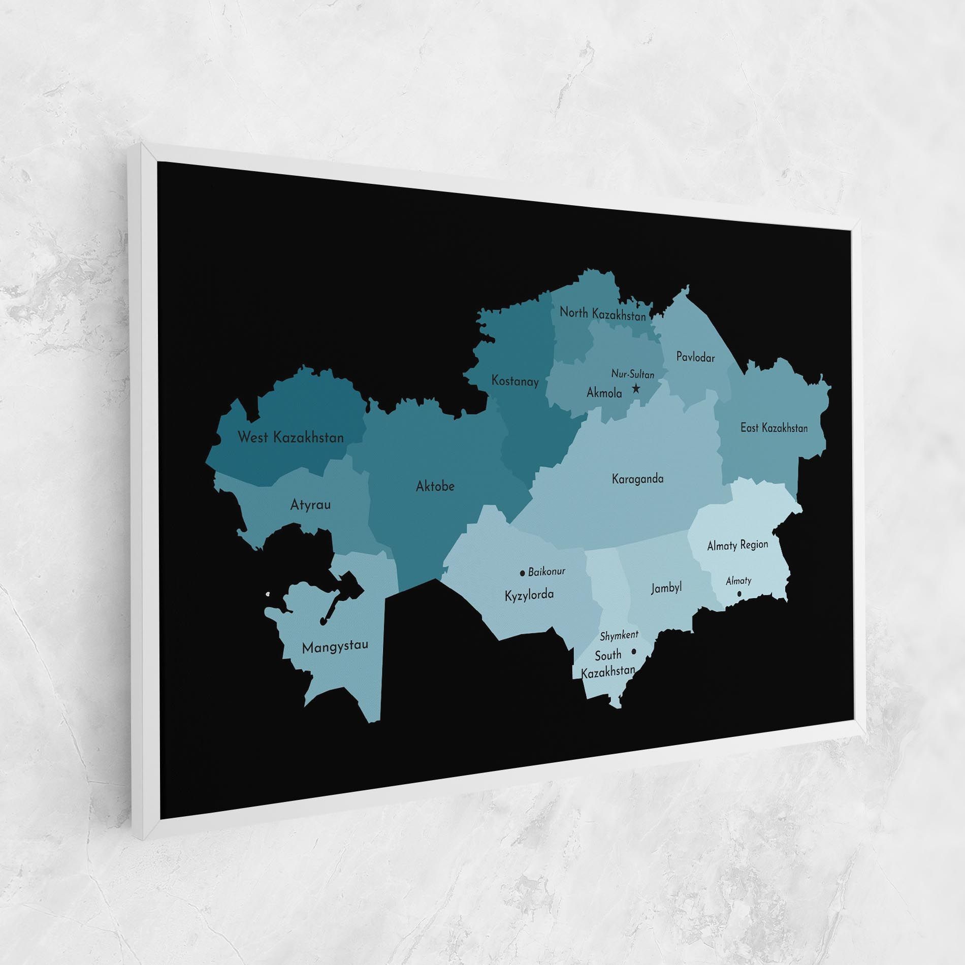 Kazahstan Blue Map mockup 1
