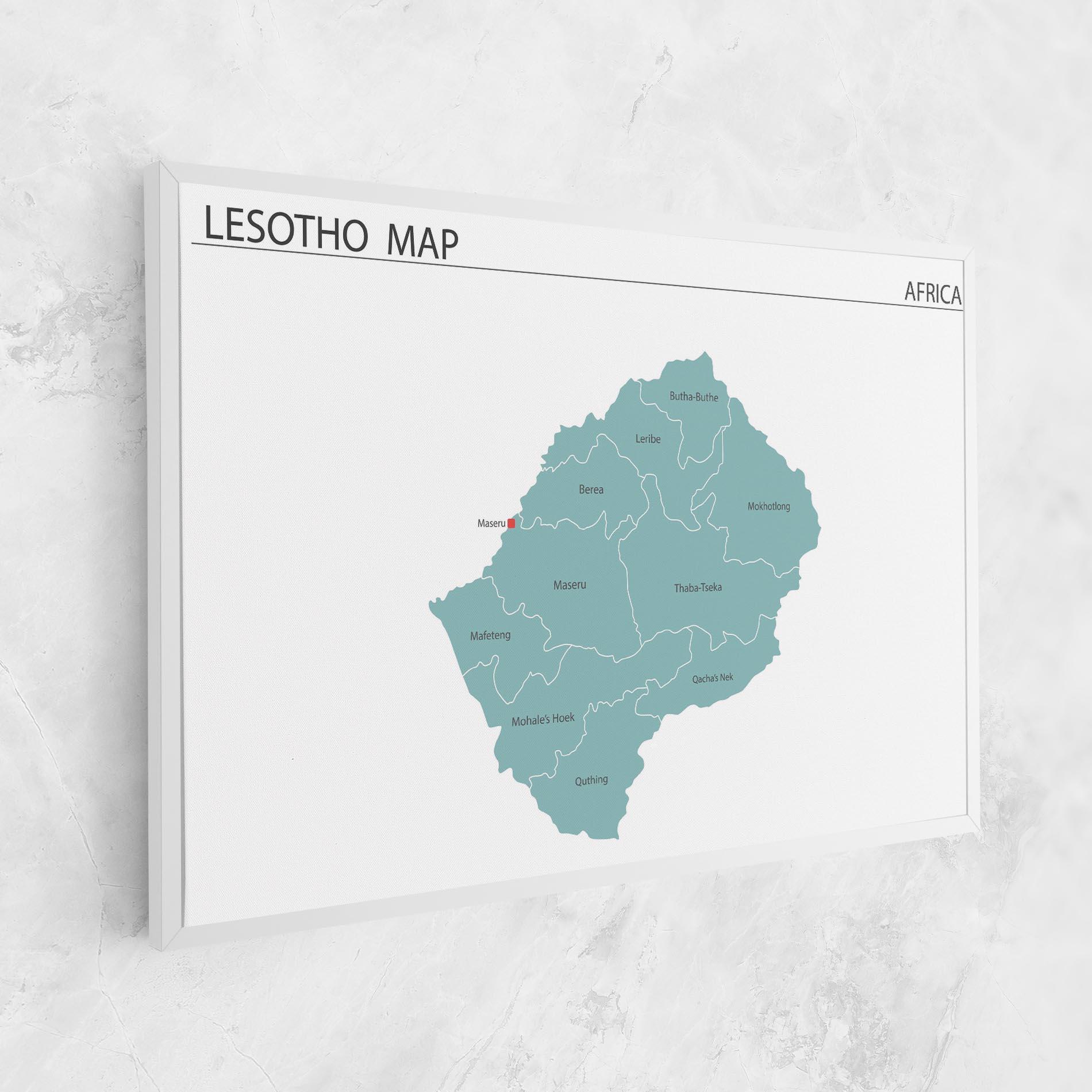 Leinwandbild Lesotho Map mockup 1