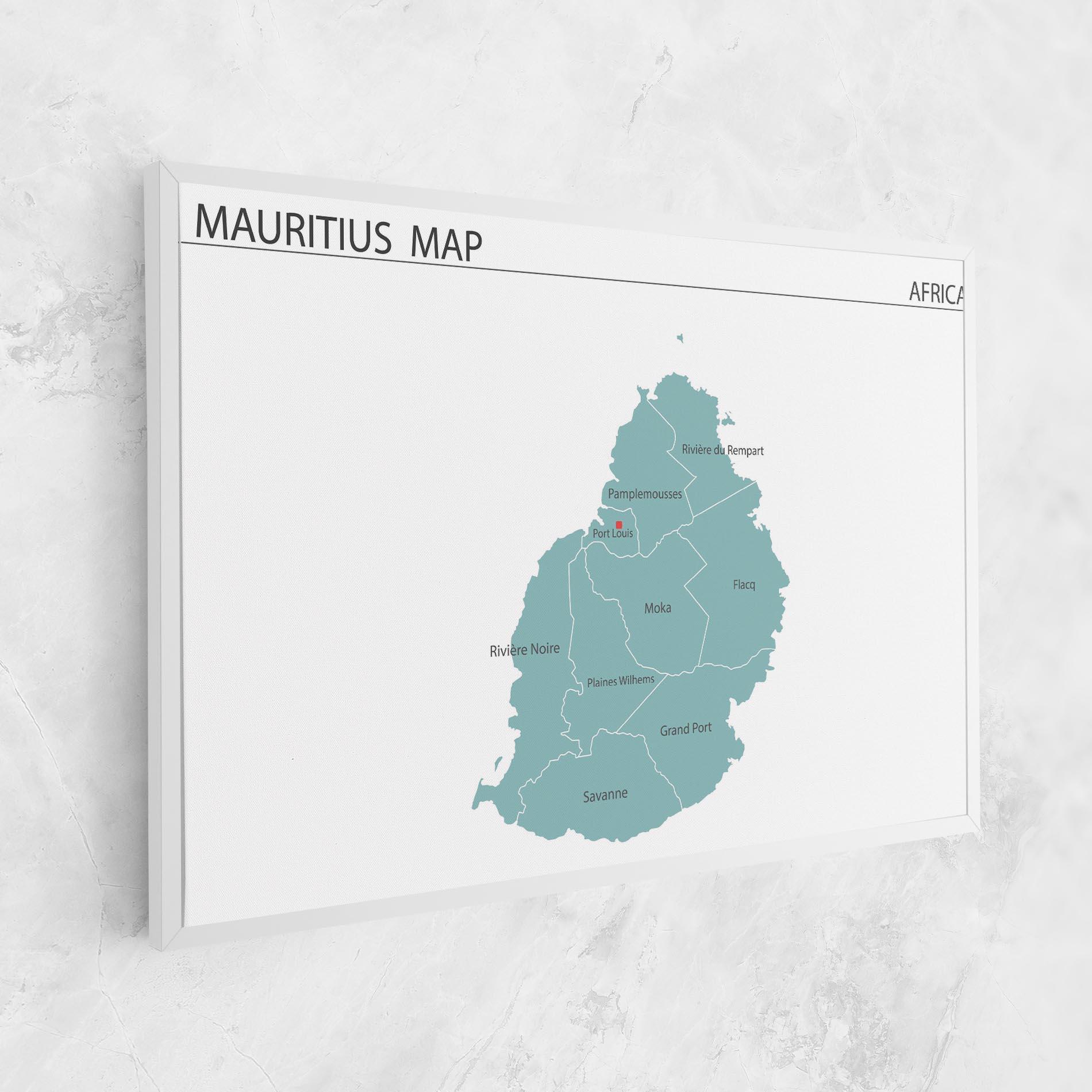 Leinwandbild Mauritius Map mockup 1