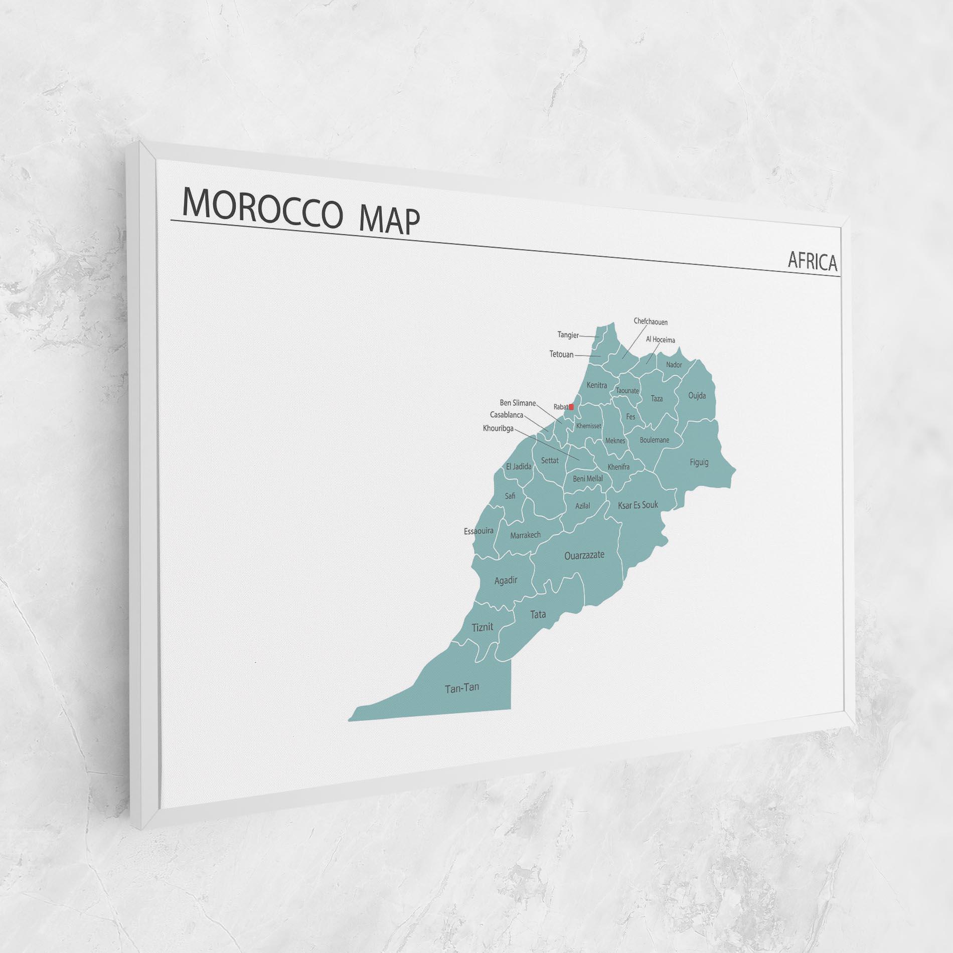 Leinwandbild Morocco Map mockup 1