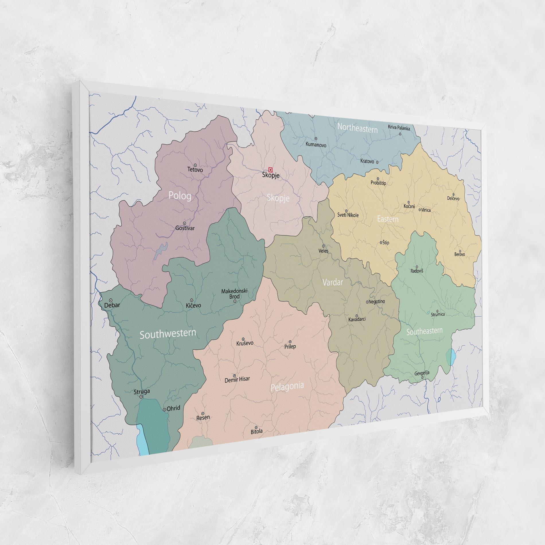 Leinwandbild North Macedonia Map mockup 1