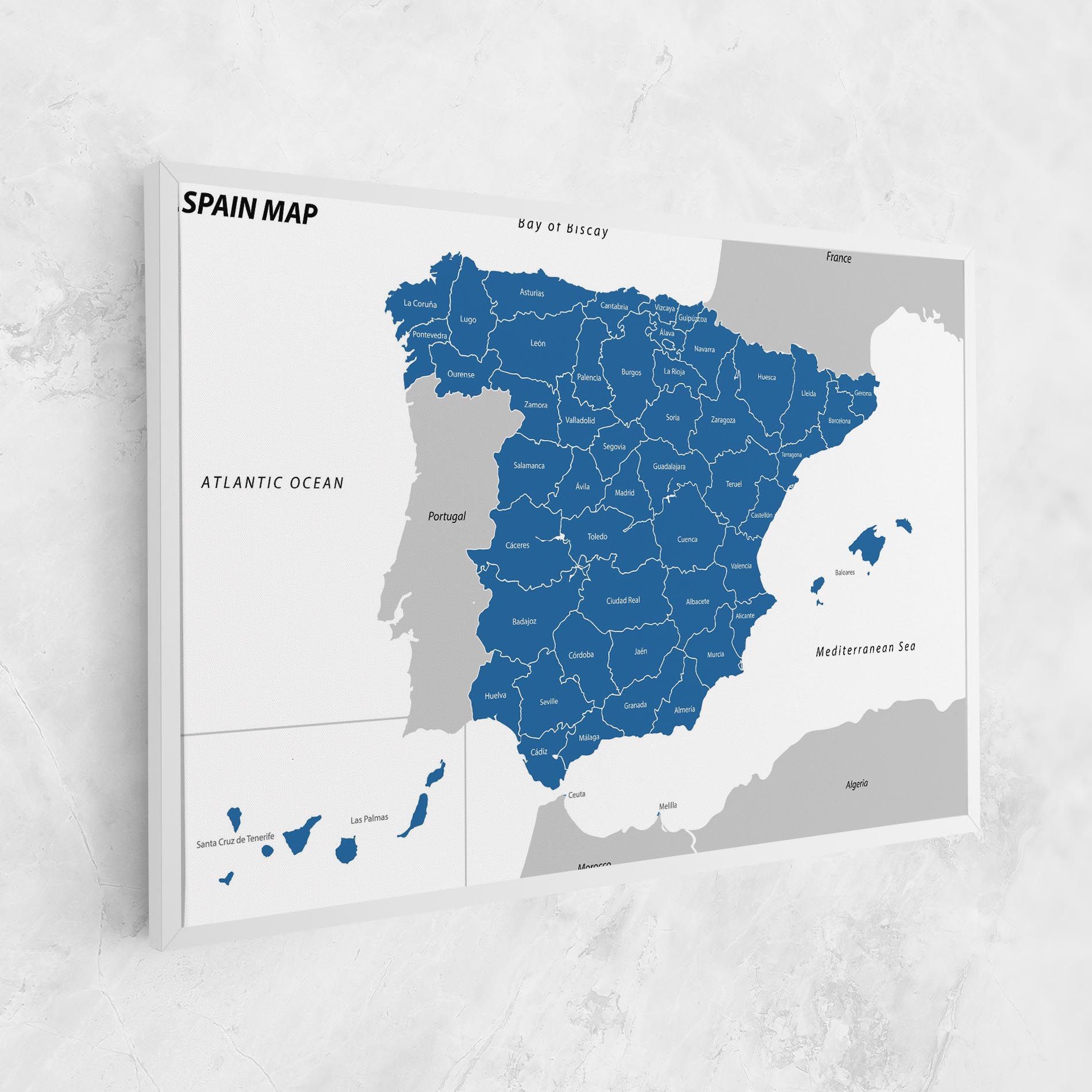 Spain Blue Map mockup 1