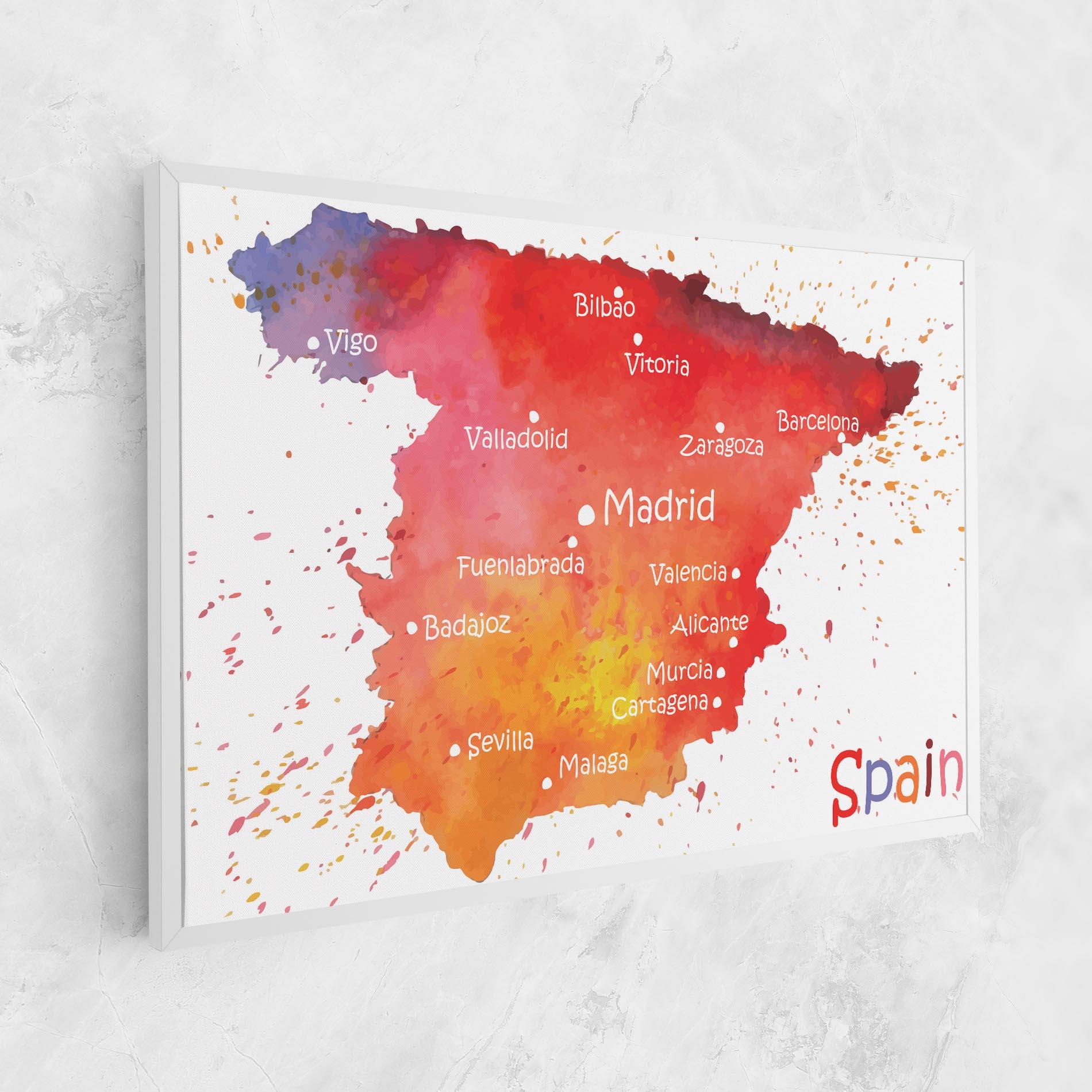 Leinwandbild Spain Map mockup 1