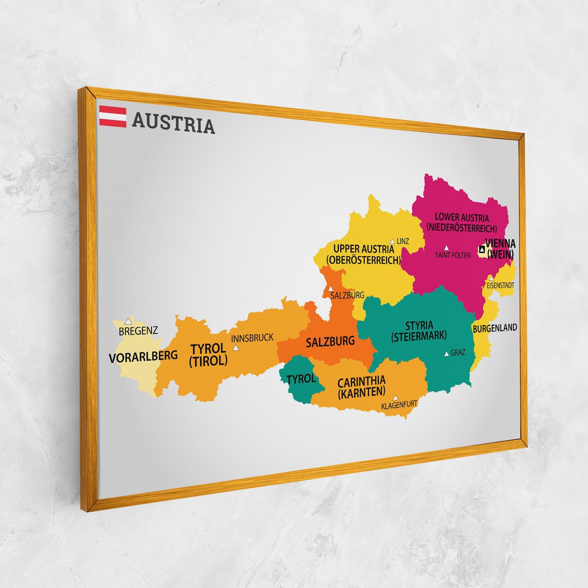 Leinwandbild Austria Color Map mockup 1