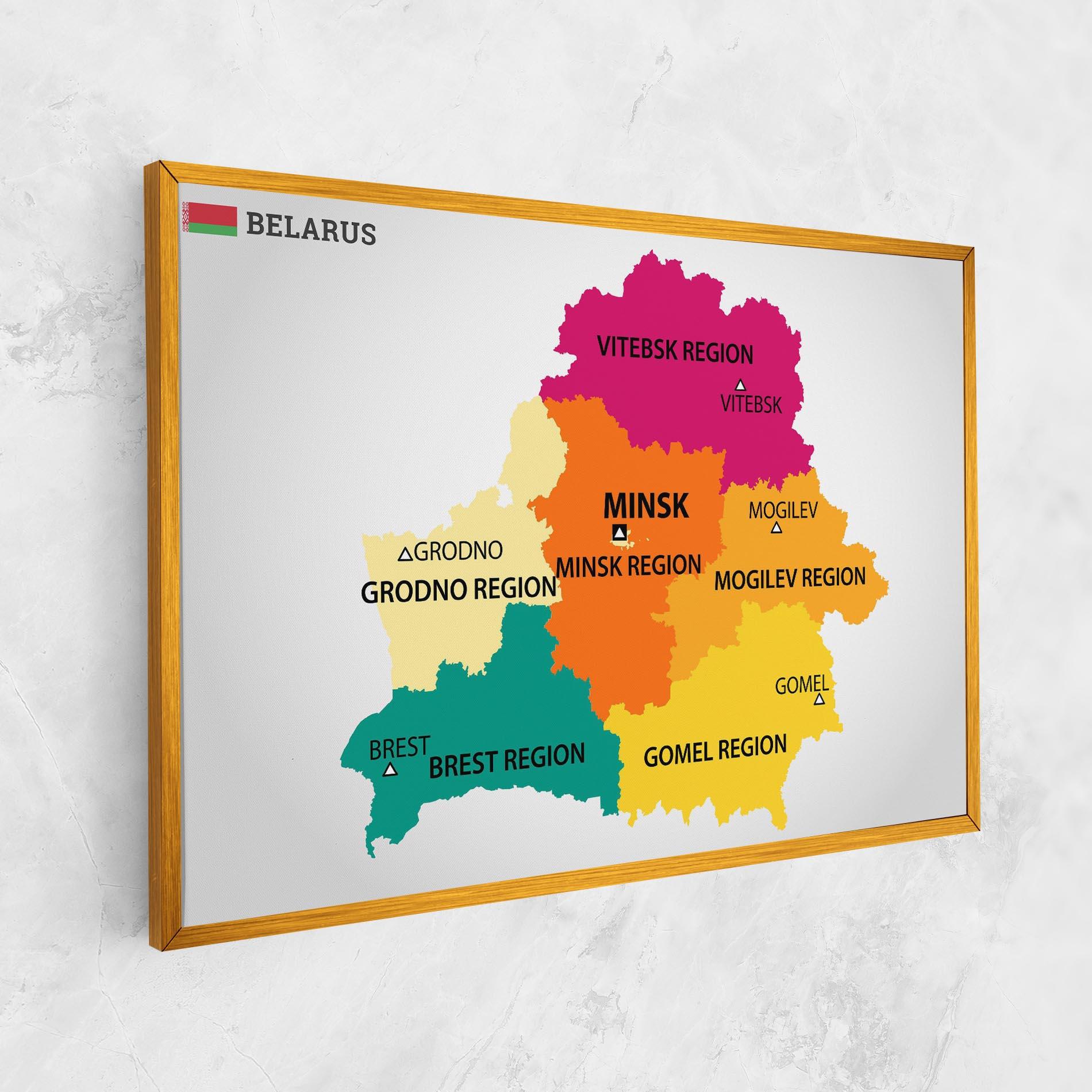Leinwandbild Belarus Color Map mockup 1