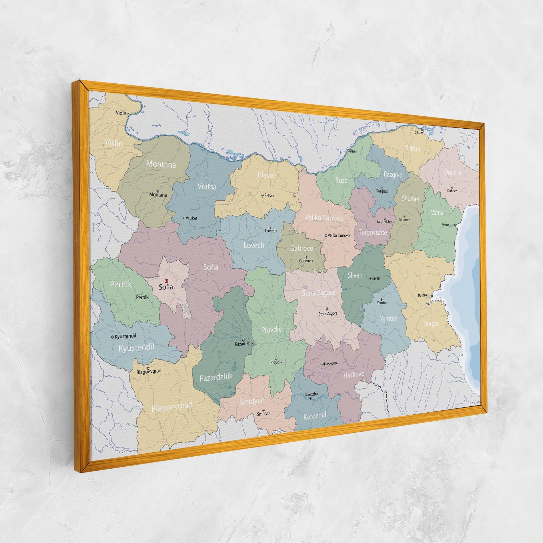 Leinwandbild Bulgaria Map mockup 1