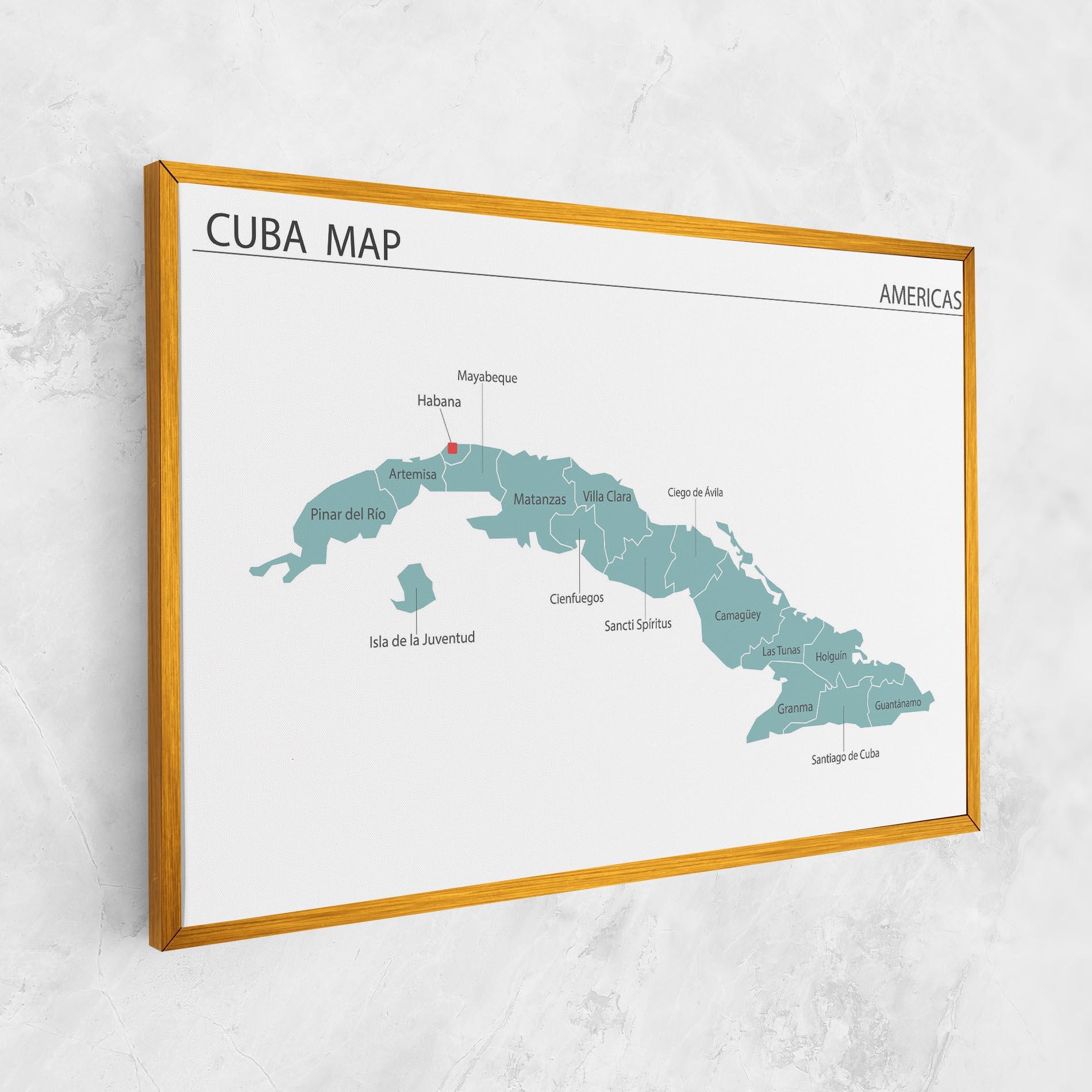 Leinwandbild Cuba Map mockup 1