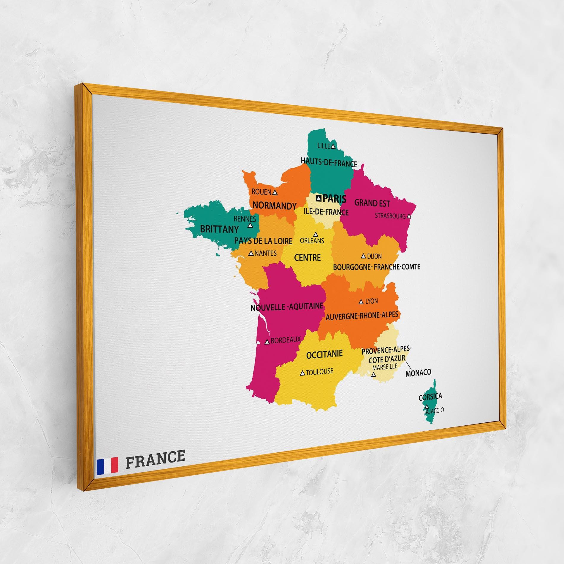 Leinwandbild France Color Map mockup 1