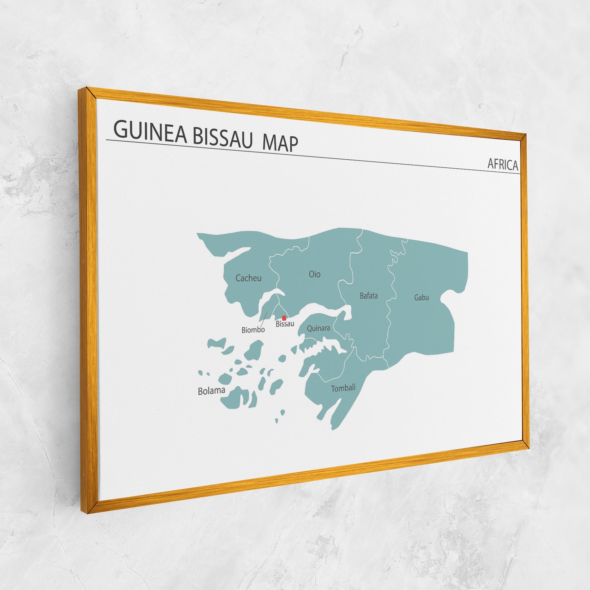 Leinwandbild Guinea Bissau Map mockup 1