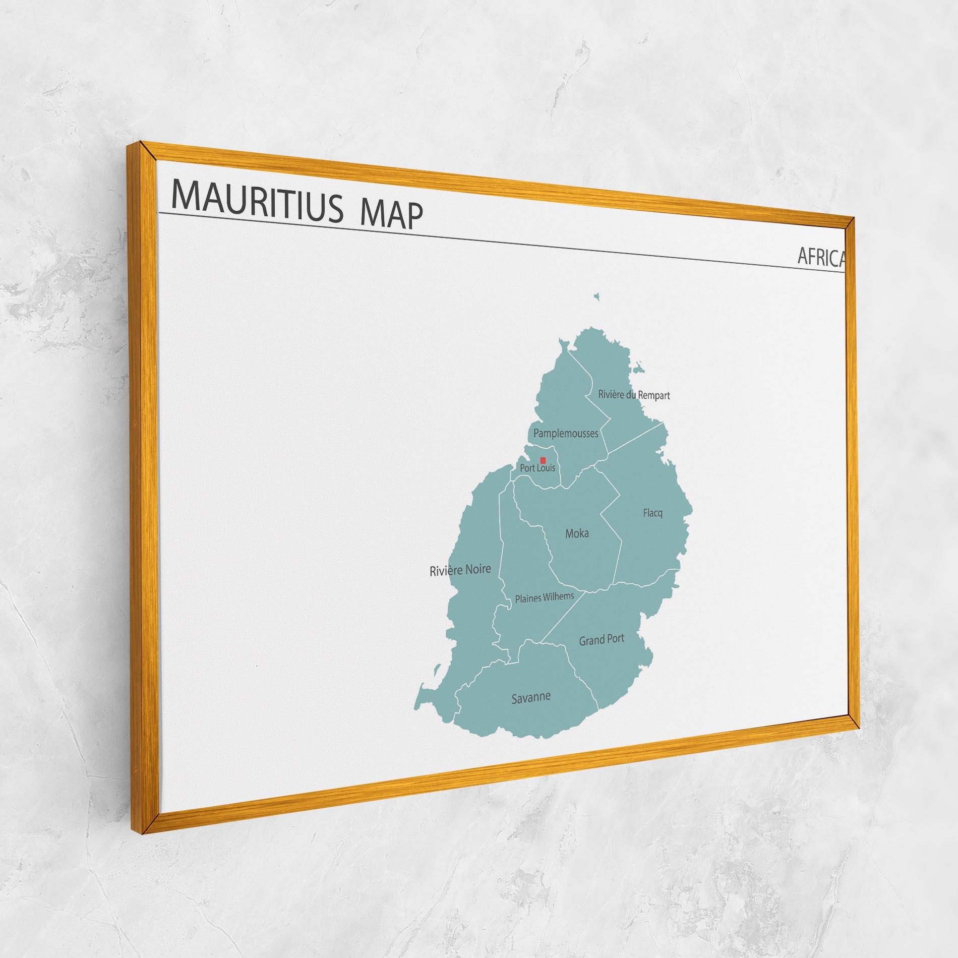 Leinwandbild Mauritius Map mockup 1
