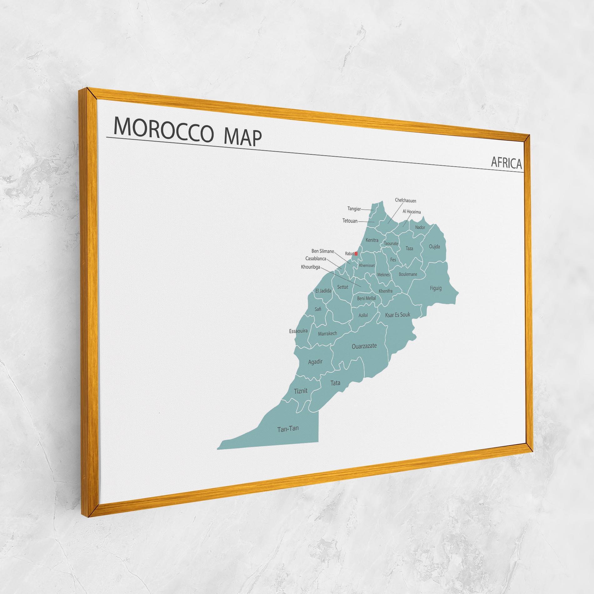 Leinwandbild Morocco Map mockup 1