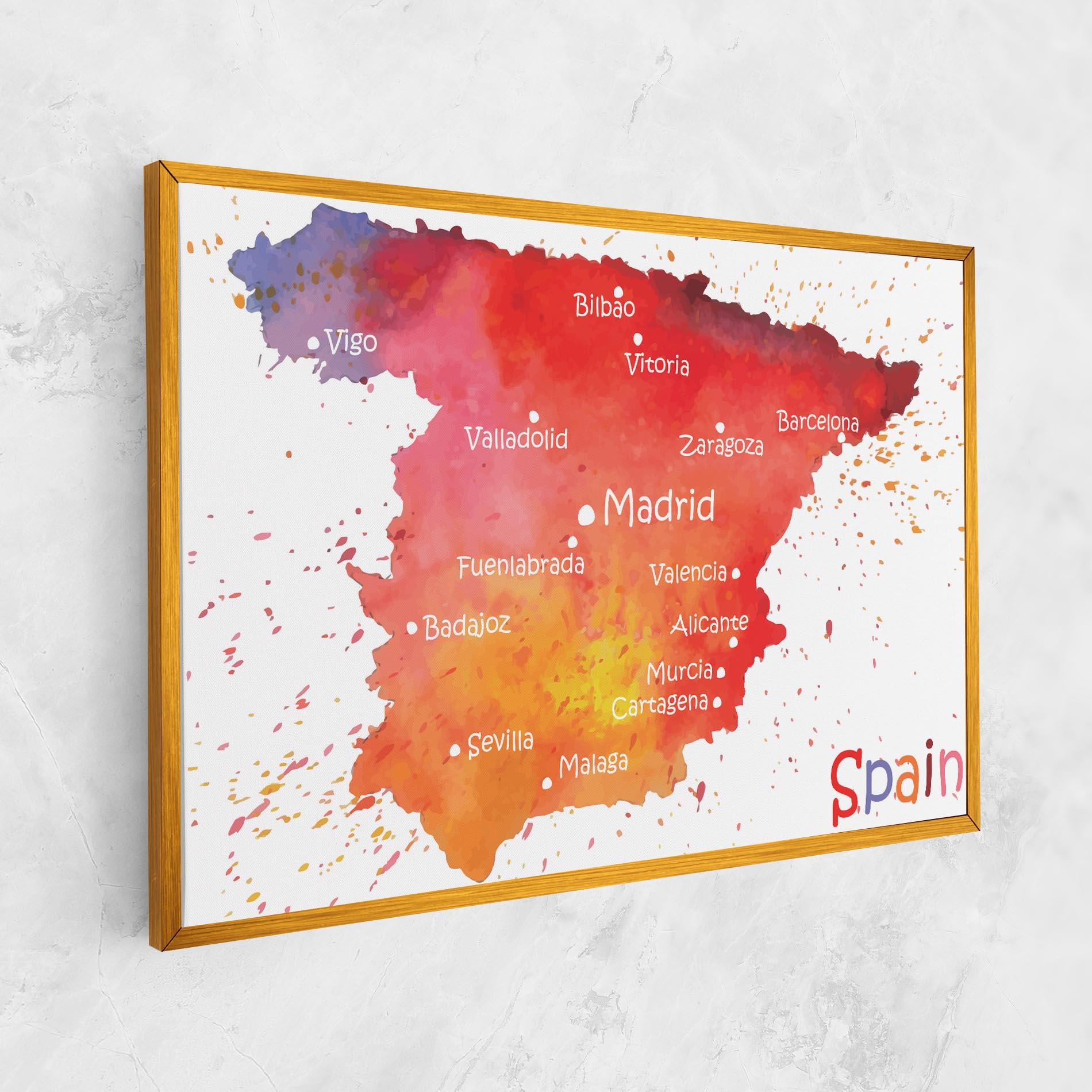 Leinwandbild Spain Map mockup 1