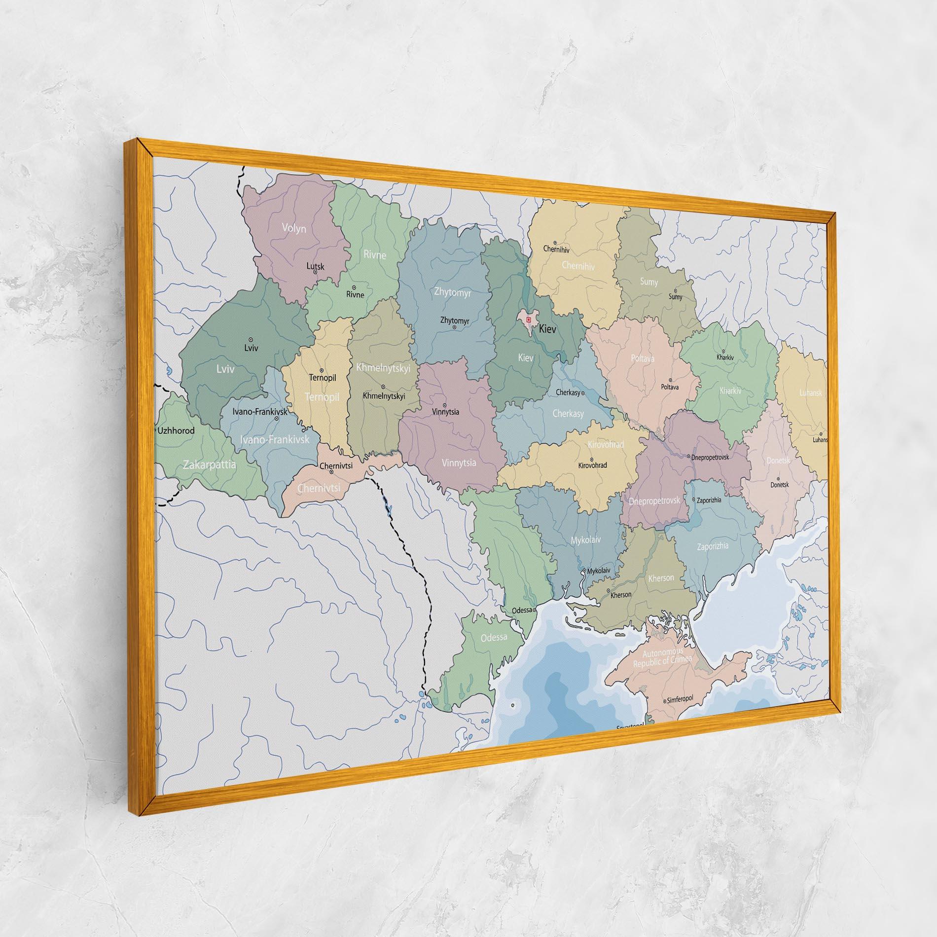 Leinwandbild Ukraine Map mockup 1