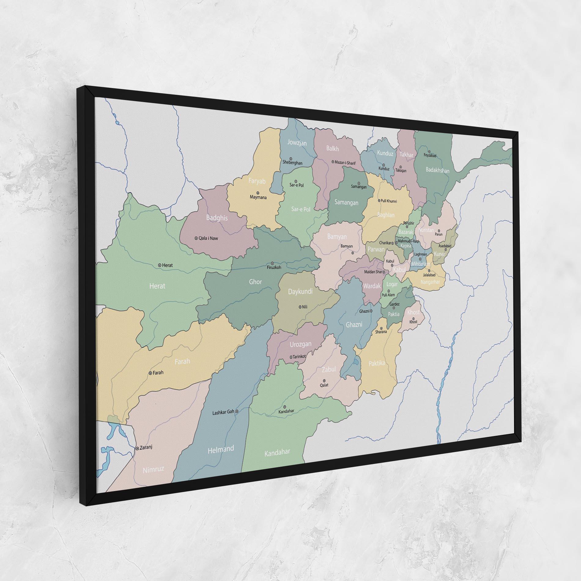 Leinwandbild Afghanistan Map mockup 1