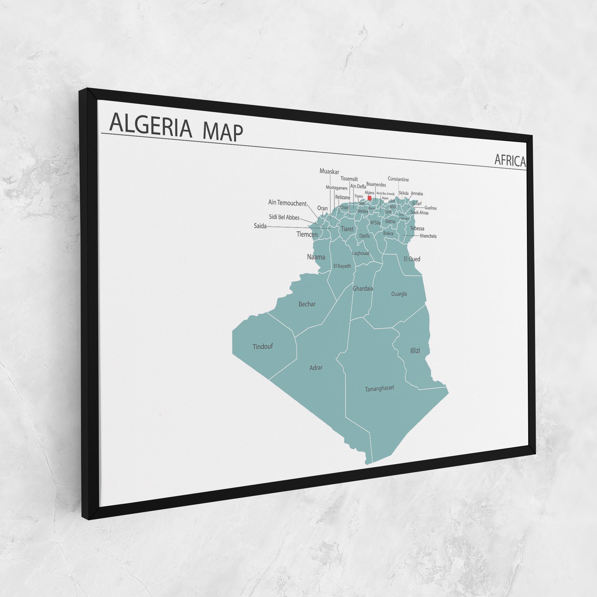 Leinwandbild Algeria Map mockup 1