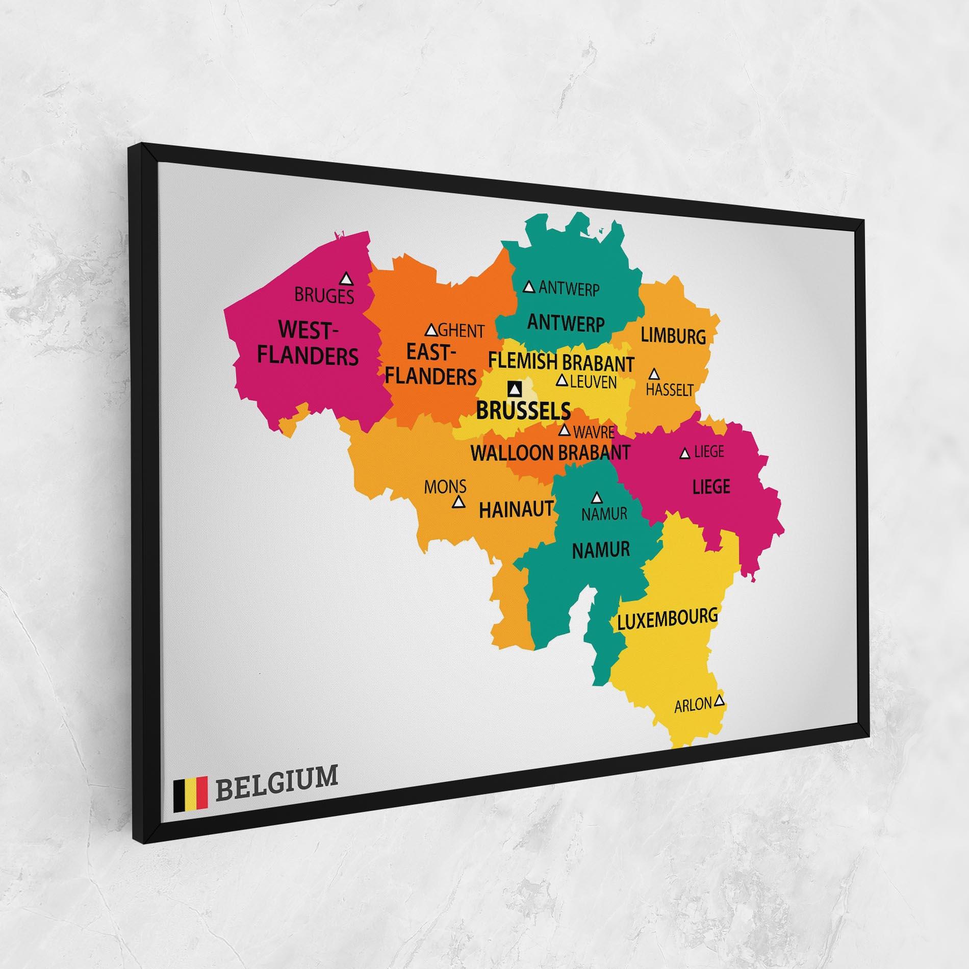 Leinwandbild Belgium Color Map mockup 1