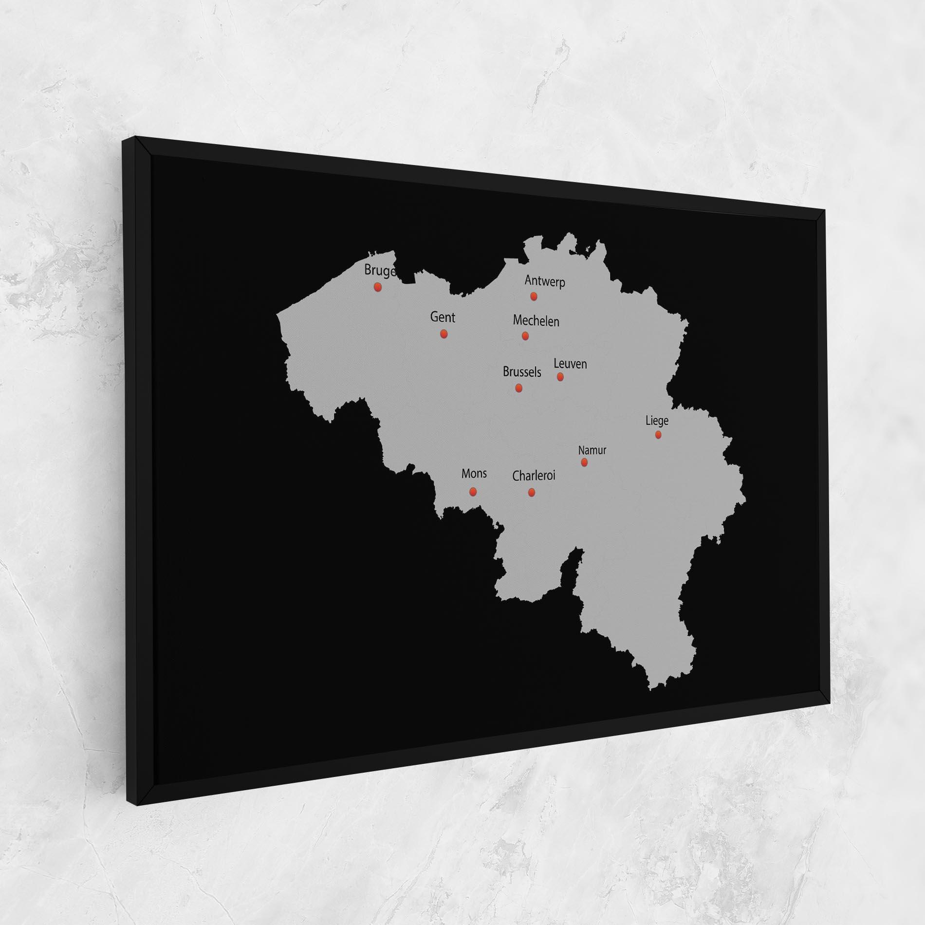 Leinwandbild Belgium Map mockup 1