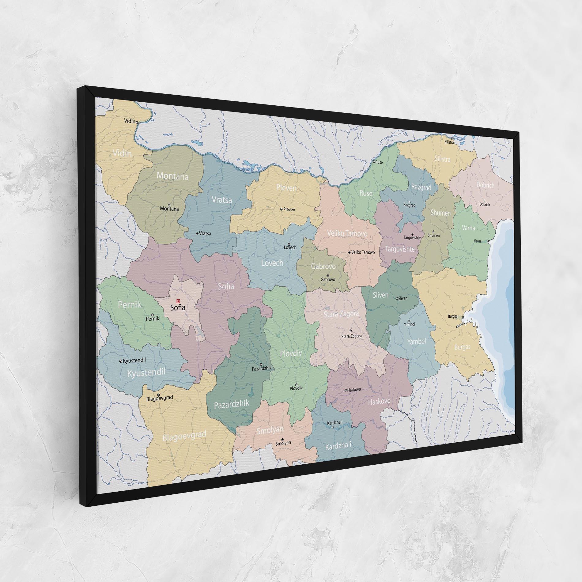Leinwandbild Bulgaria Map mockup 1