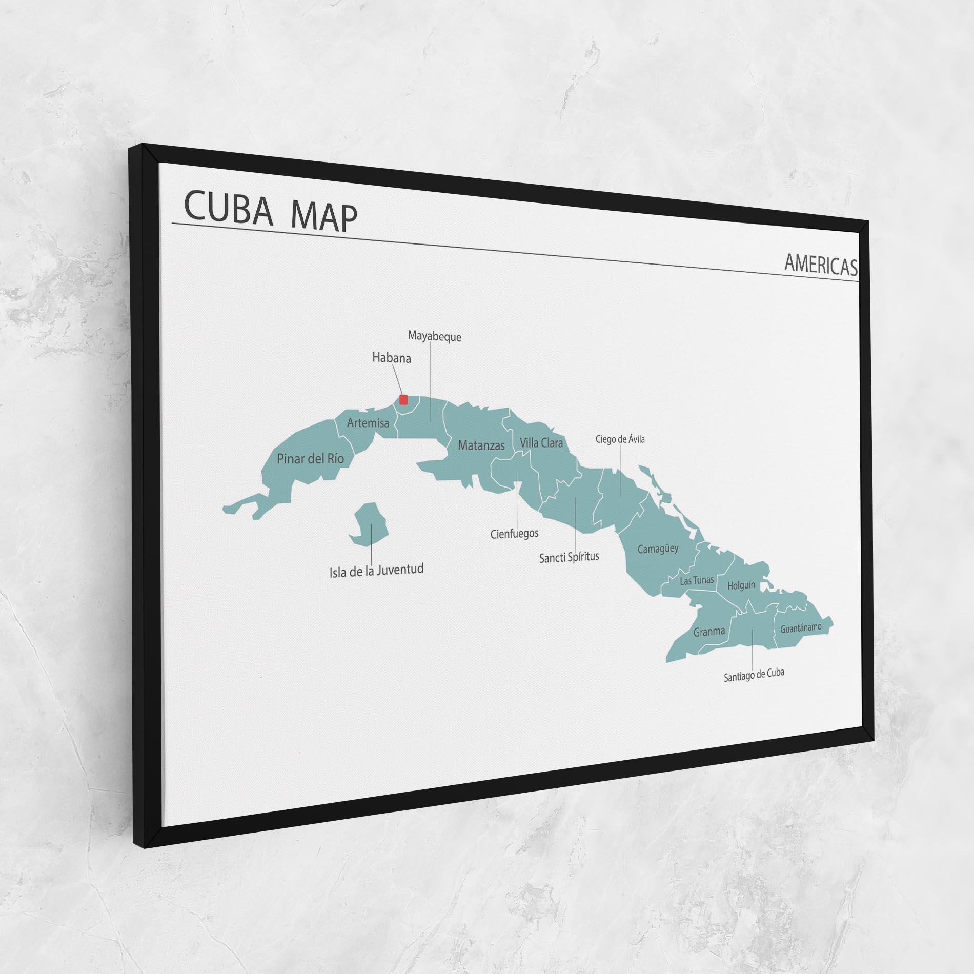 Leinwandbild Cuba Map mockup 1
