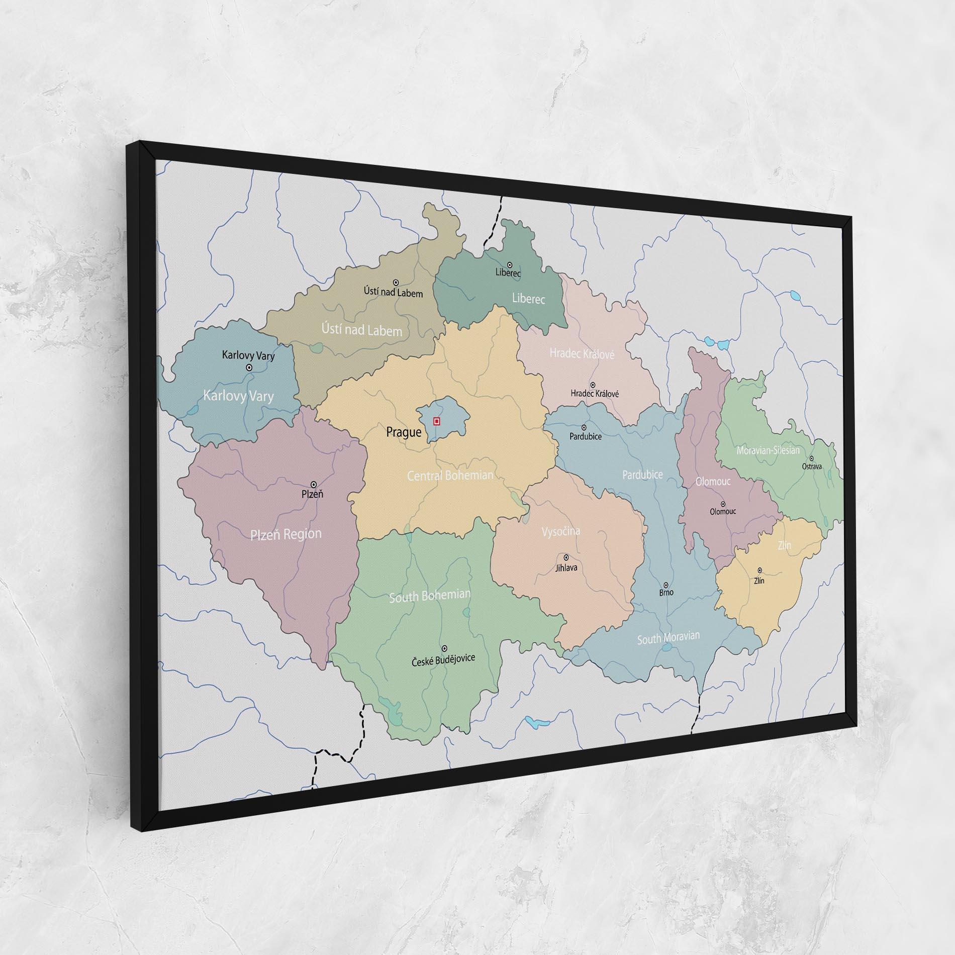 Leinwandbild Czech Republic Map mockup 1