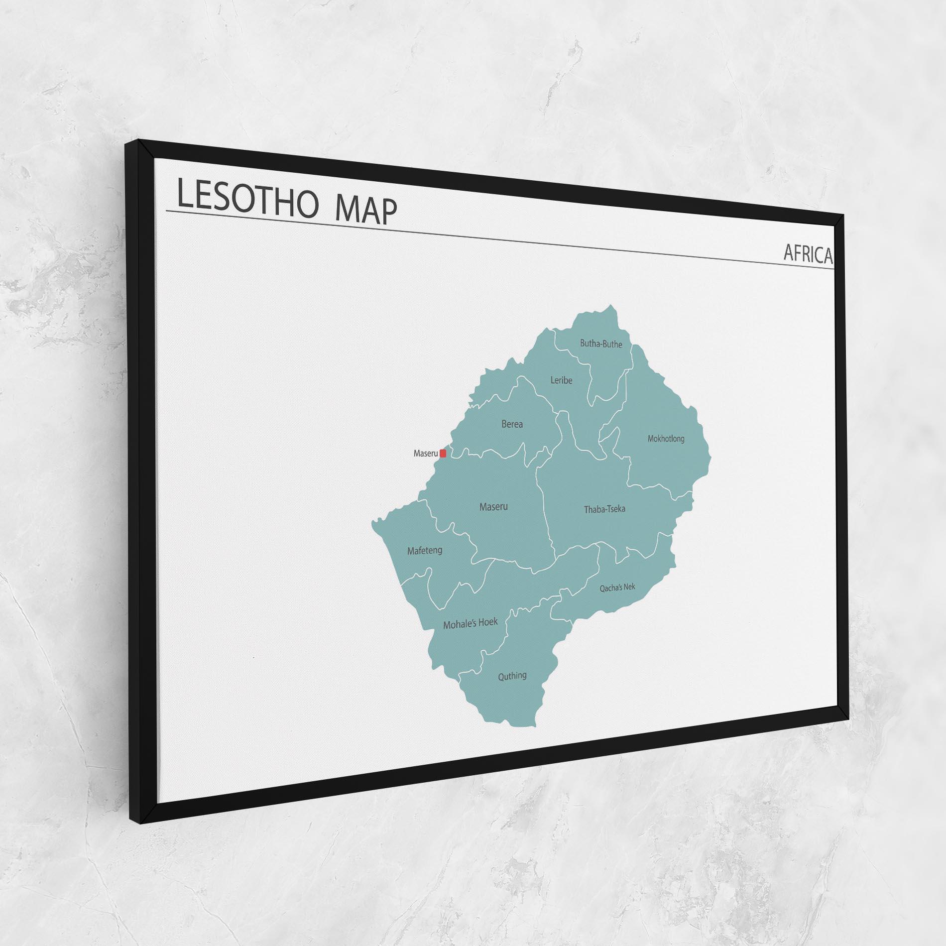 Leinwandbild Lesotho Map mockup 1