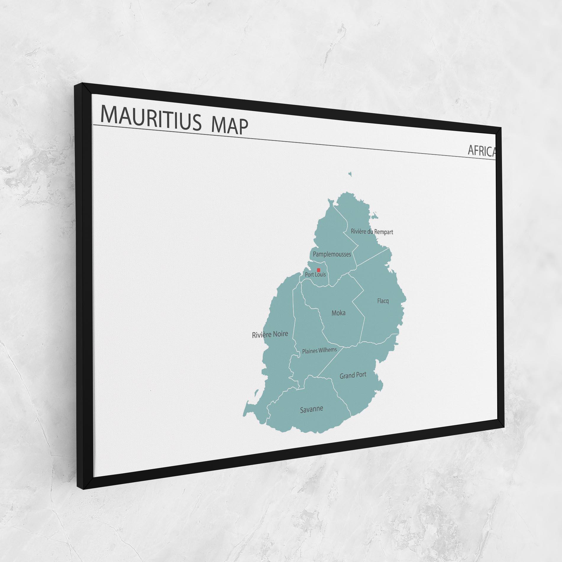 Leinwandbild Mauritius Map mockup 1