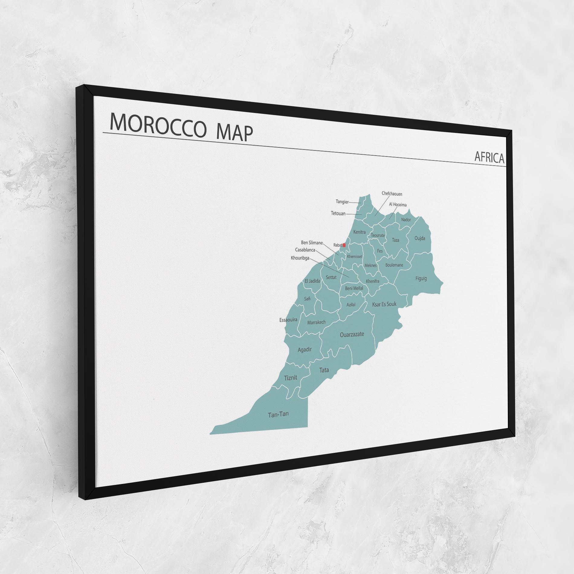 Leinwandbild Morocco Map mockup 1