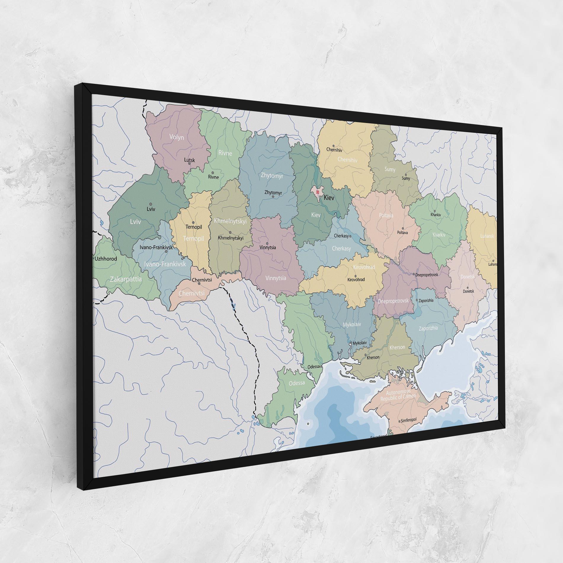 Leinwandbild Ukraine Map mockup 1