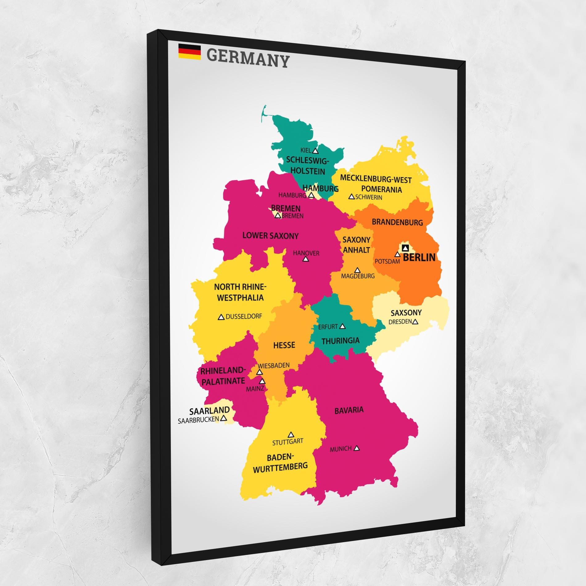 Leinwandbild Germany Color Map mockup 1