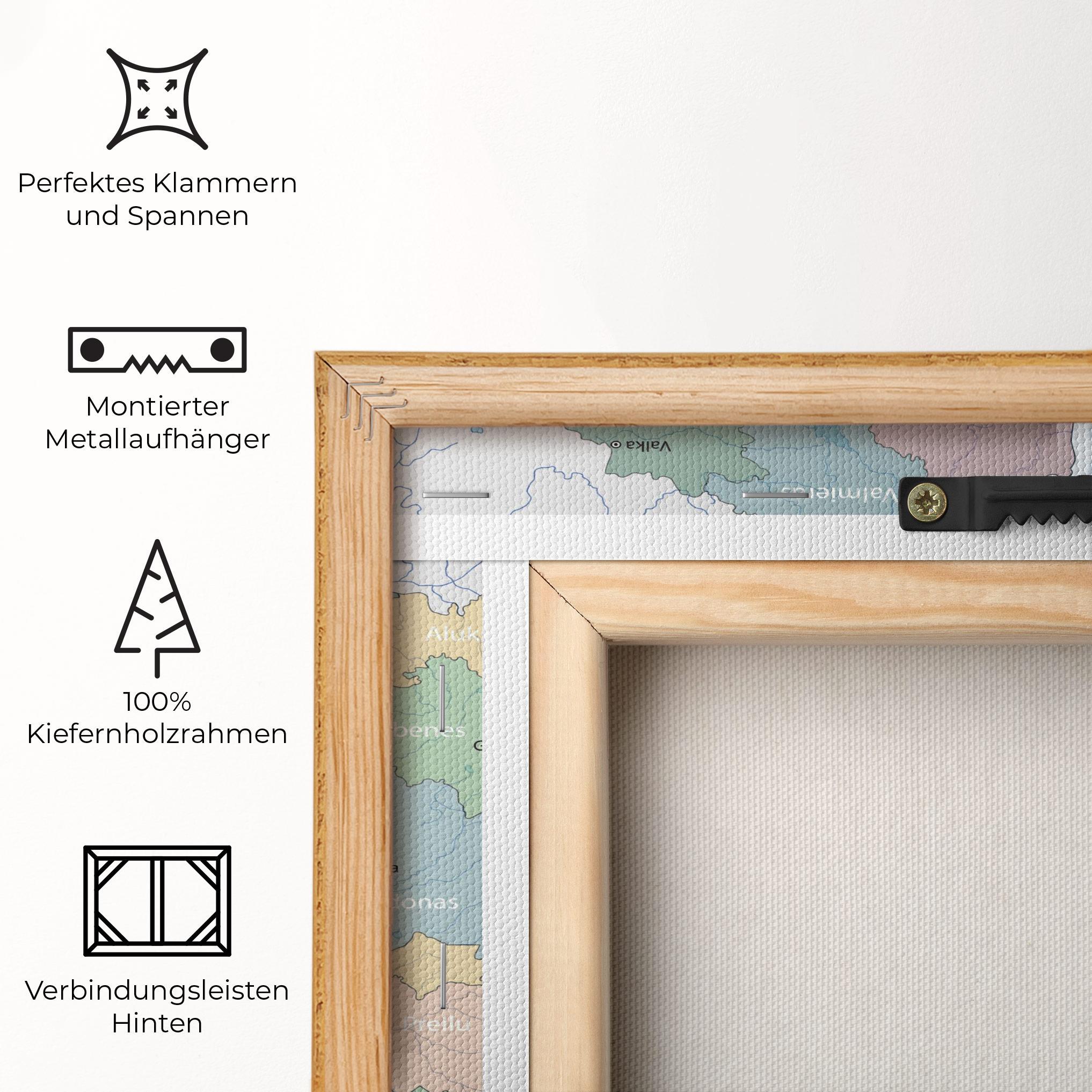 Leinwandbild Latvia Color Map mockup 5