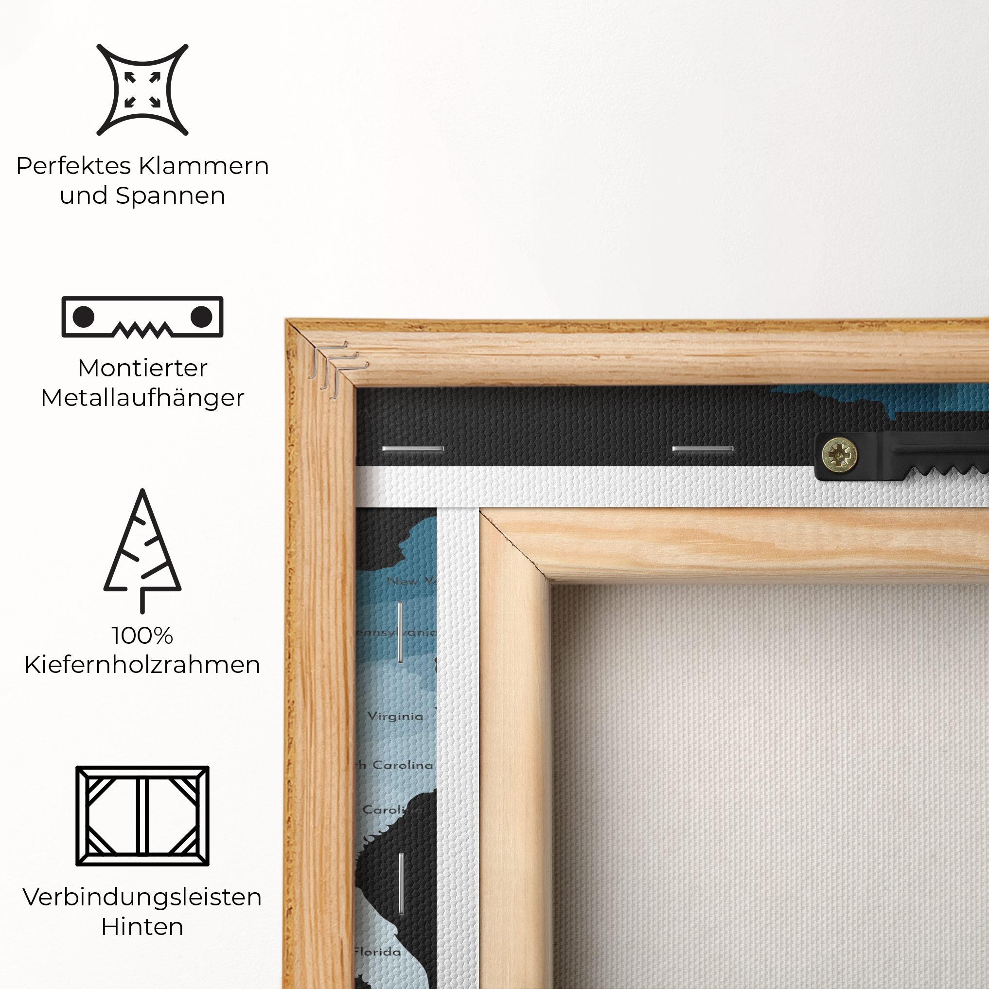 Leinwandbild Sua Blue Map mockup 5