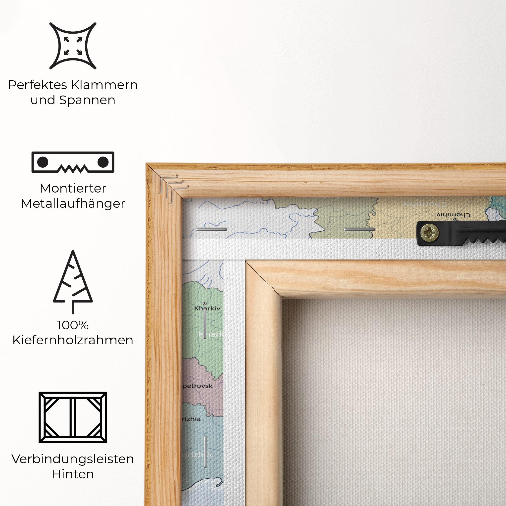Leinwandbild Ukraine Map mockup 5