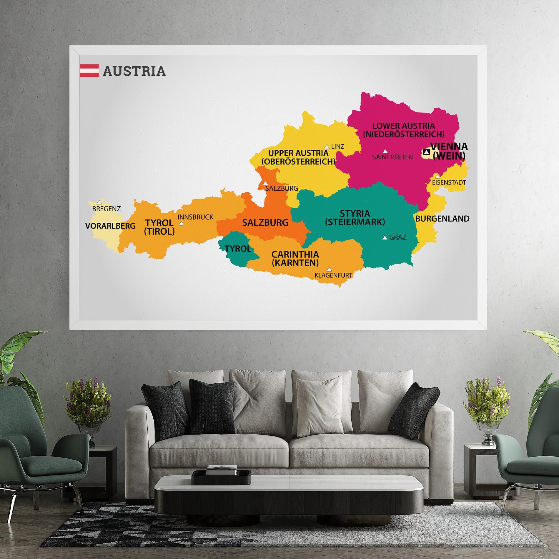 Leinwandbild Austria Color Map mockup 7