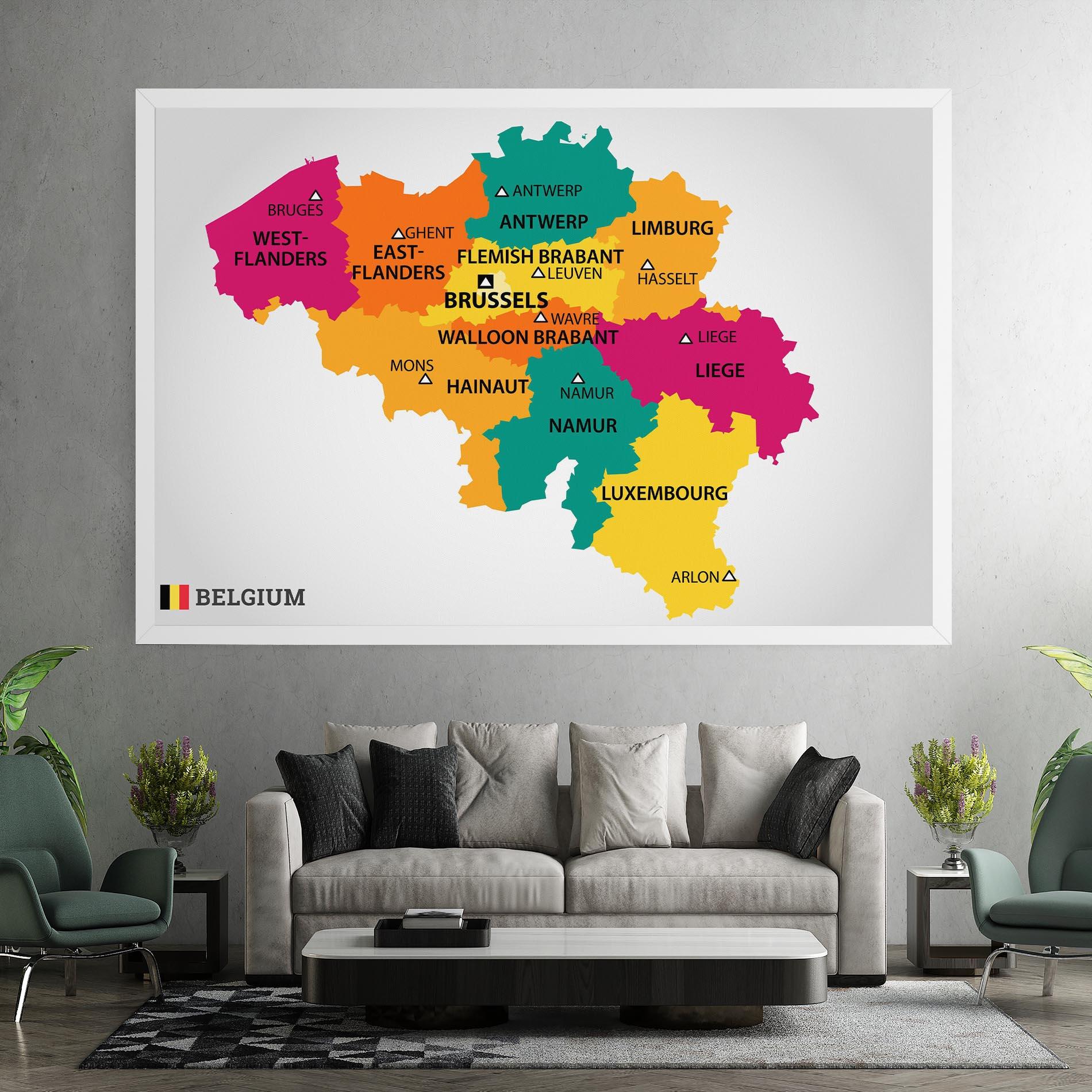 Leinwandbild Belgium Color Map mockup 7