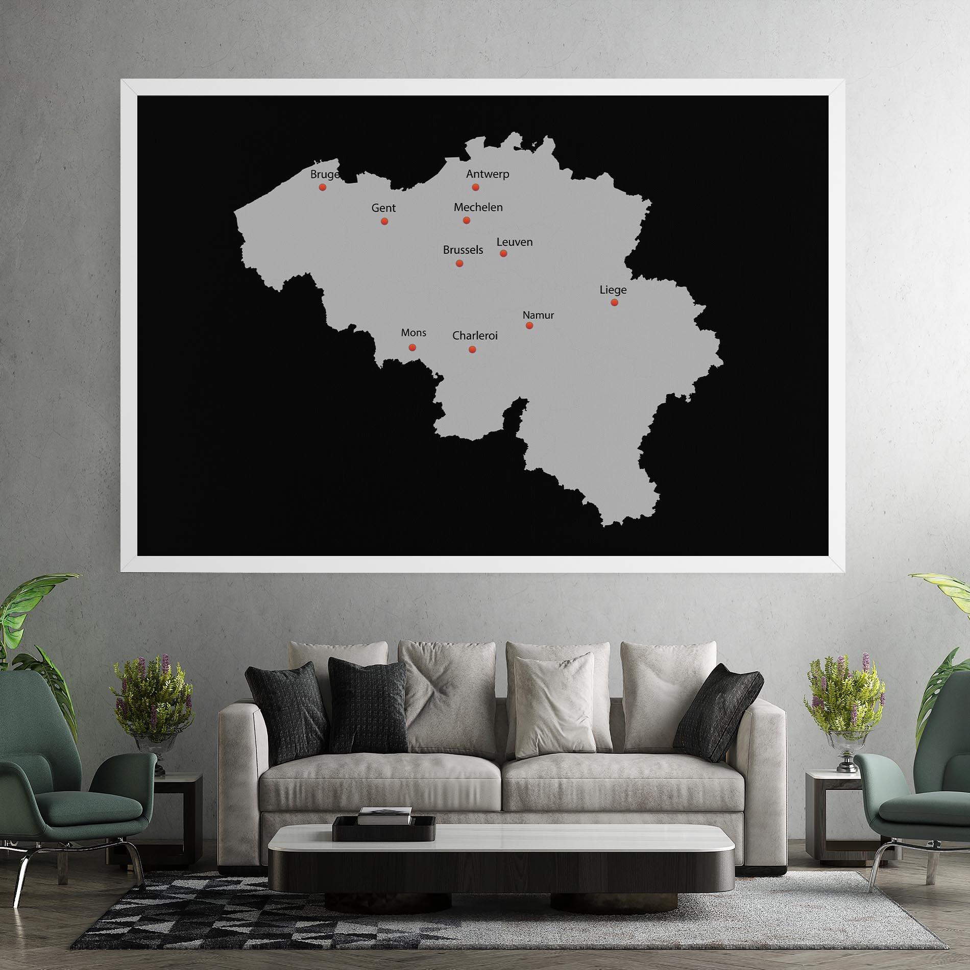 Leinwandbild Belgium Map mockup 7