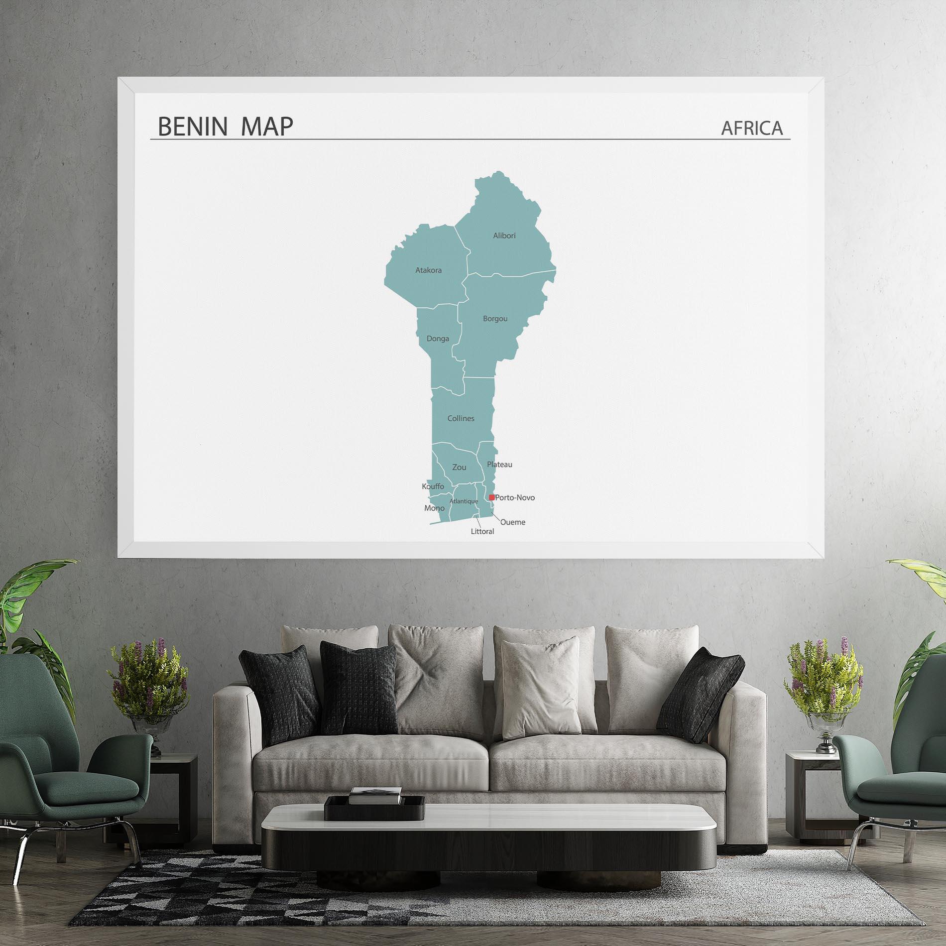 Leinwandbild Benin Map mockup 7