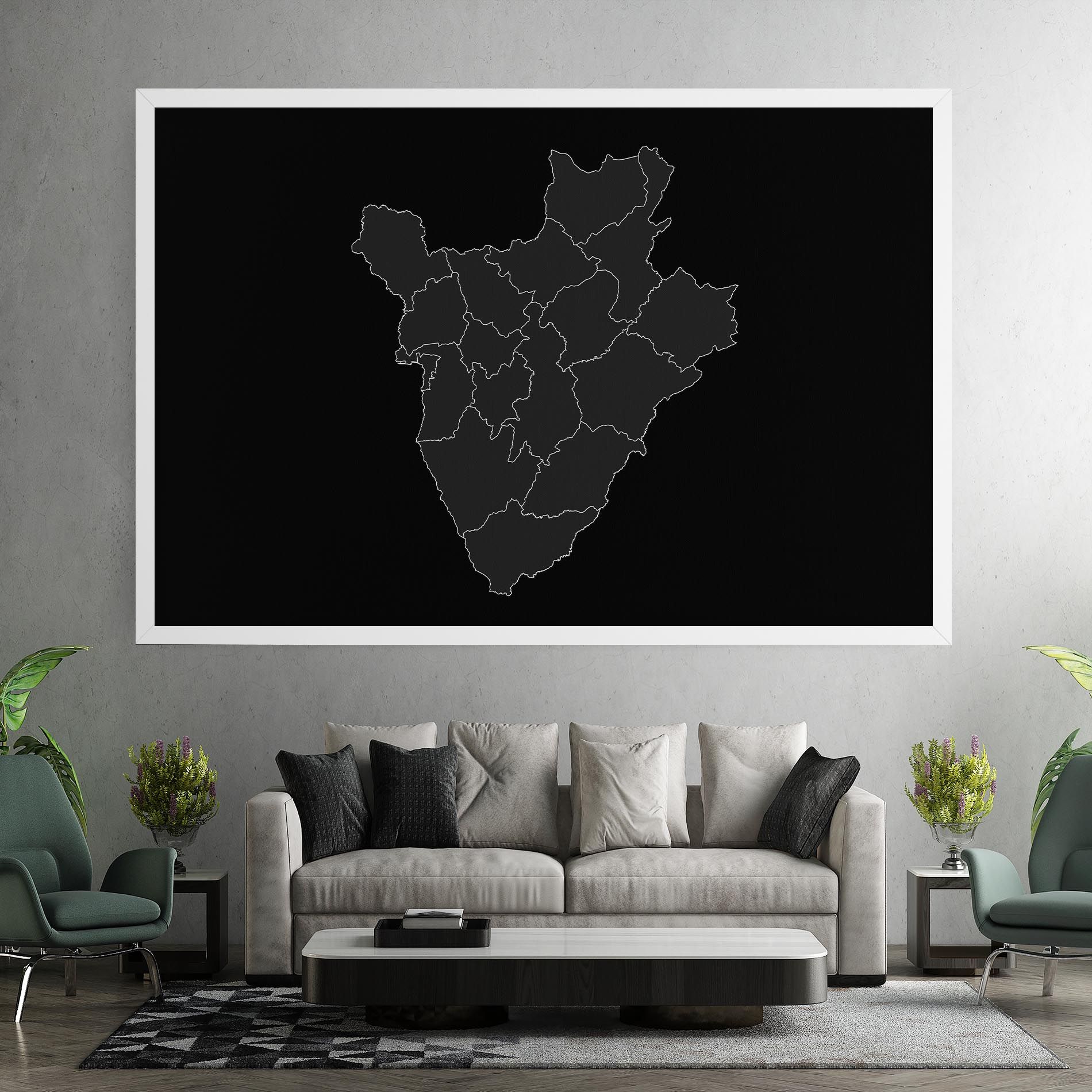 Burundi Grey Map mockup 7