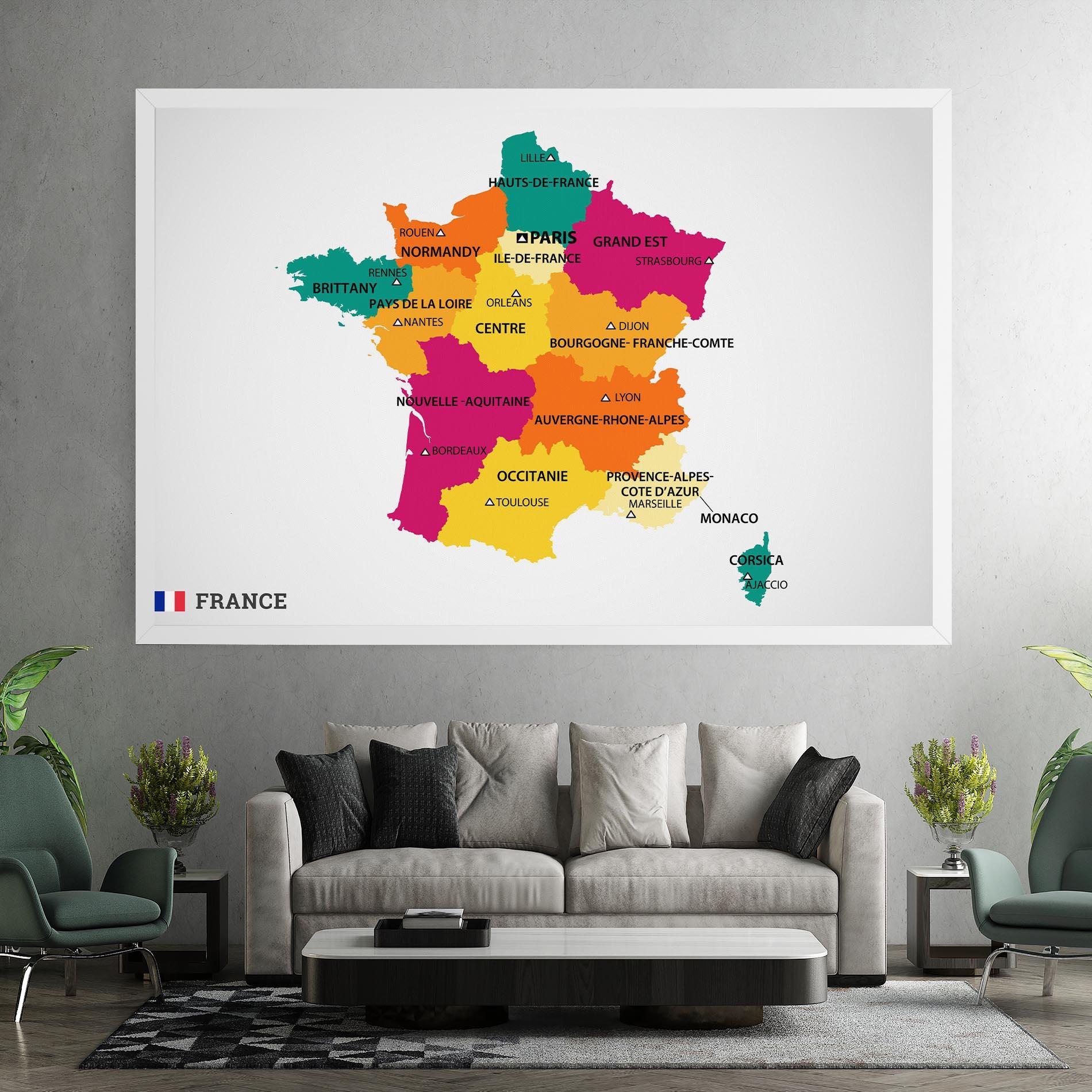 Leinwandbild France Color Map mockup 7