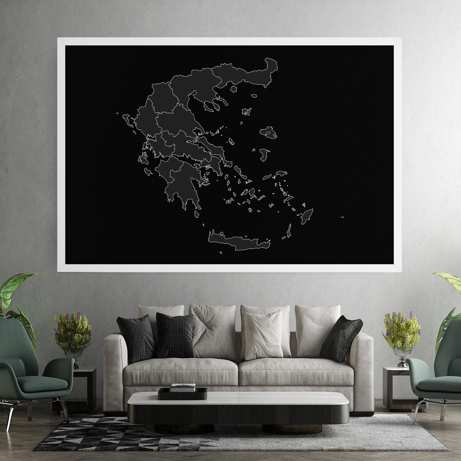 Greece Grey Map mockup 7