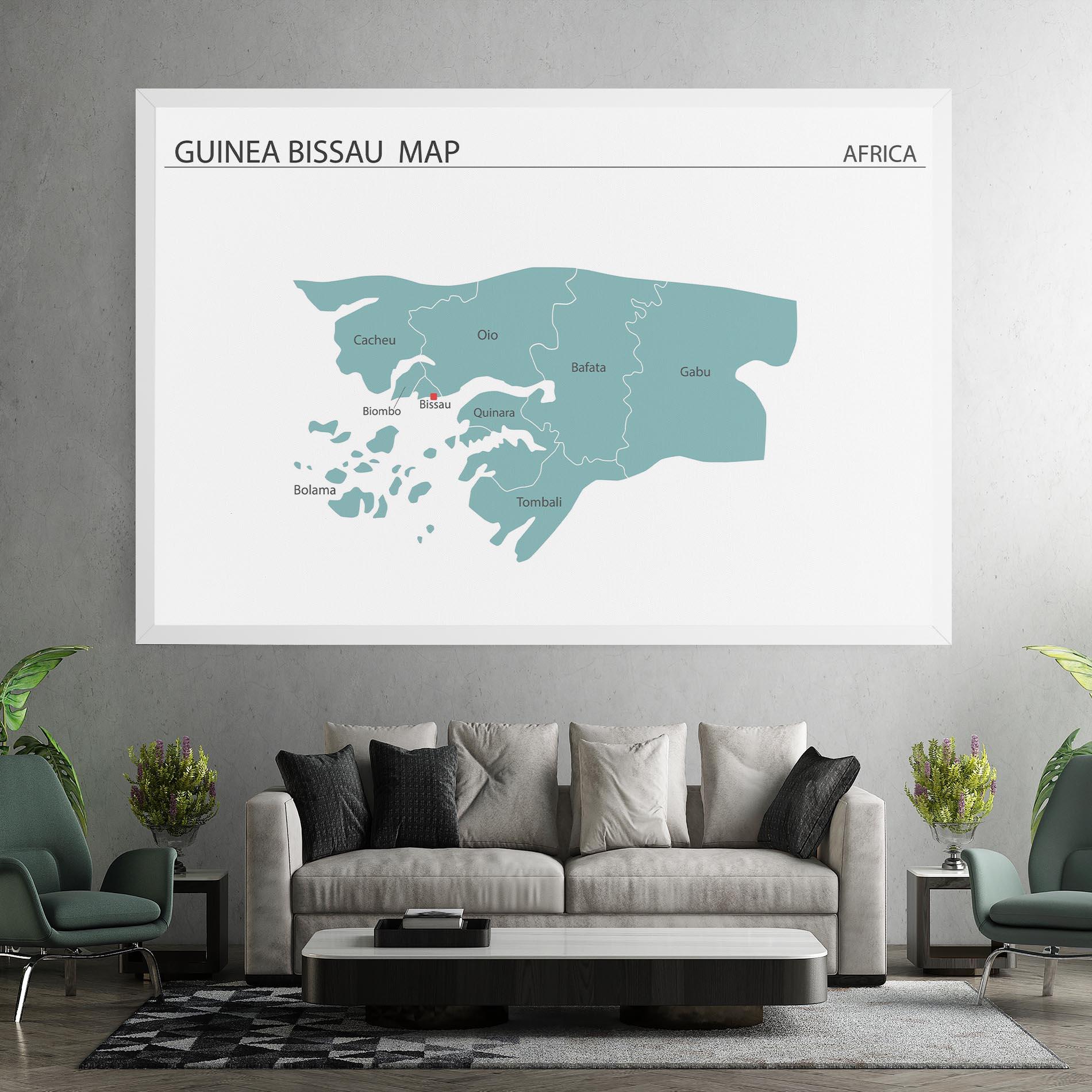 Leinwandbild Guinea Bissau Map mockup 7