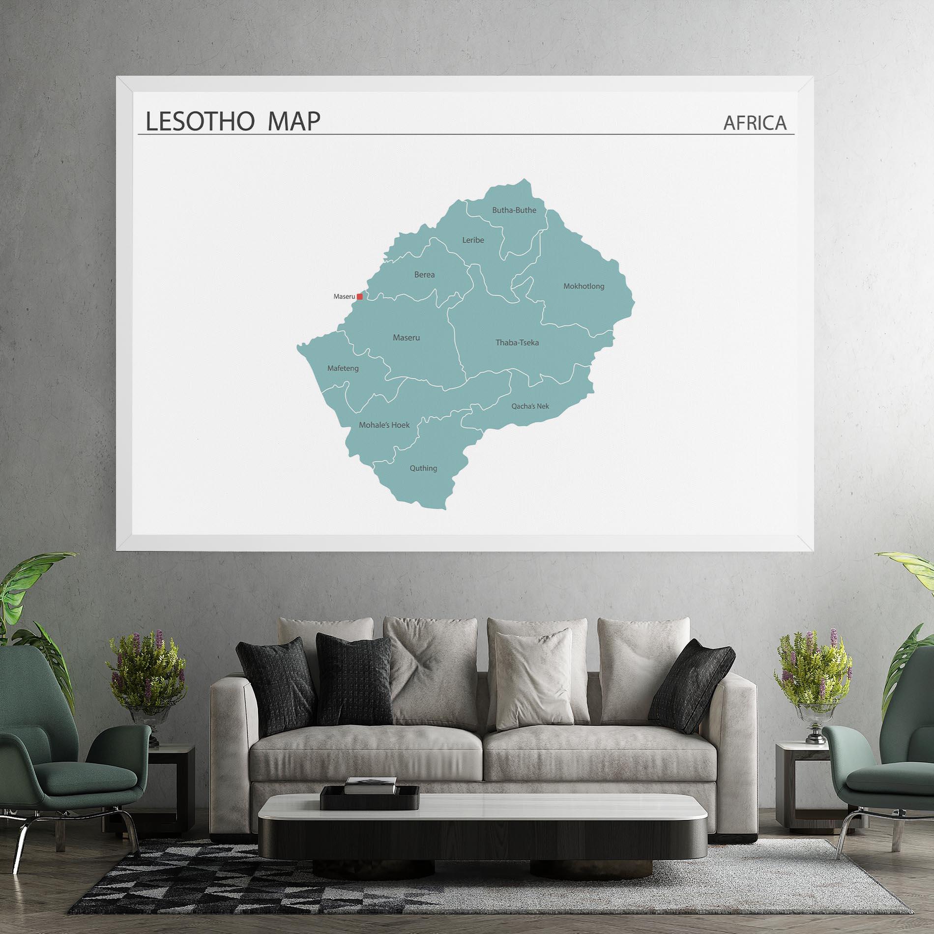 Leinwandbild Lesotho Map mockup 7