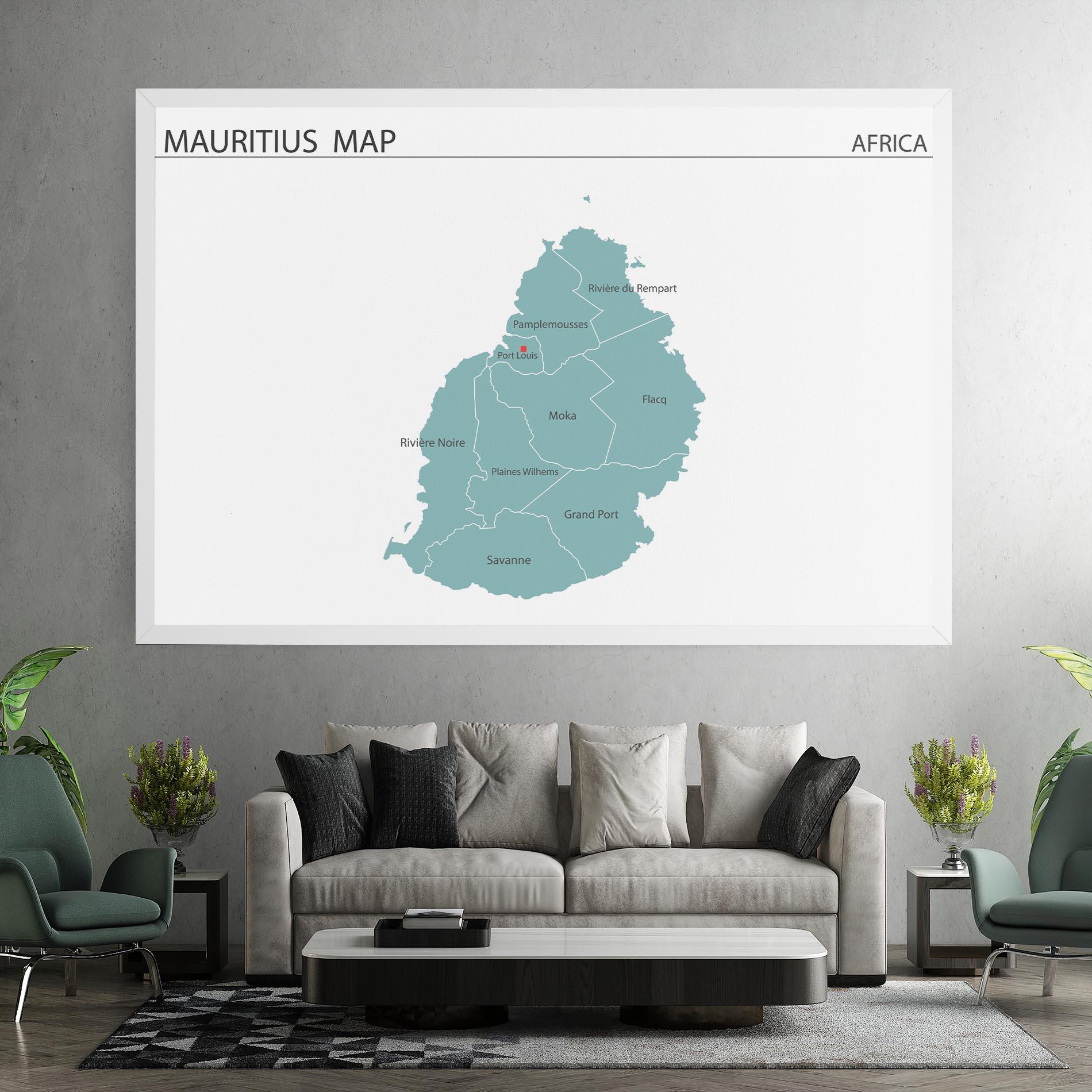 Leinwandbild Mauritius Map mockup 7