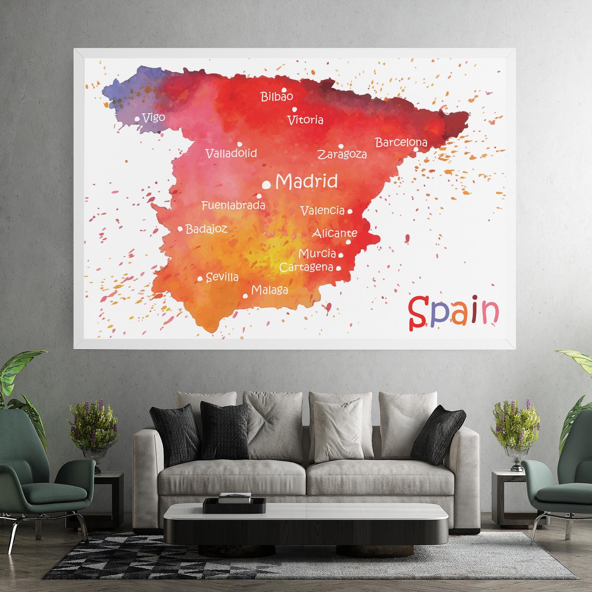 Leinwandbild Spain Map mockup 7