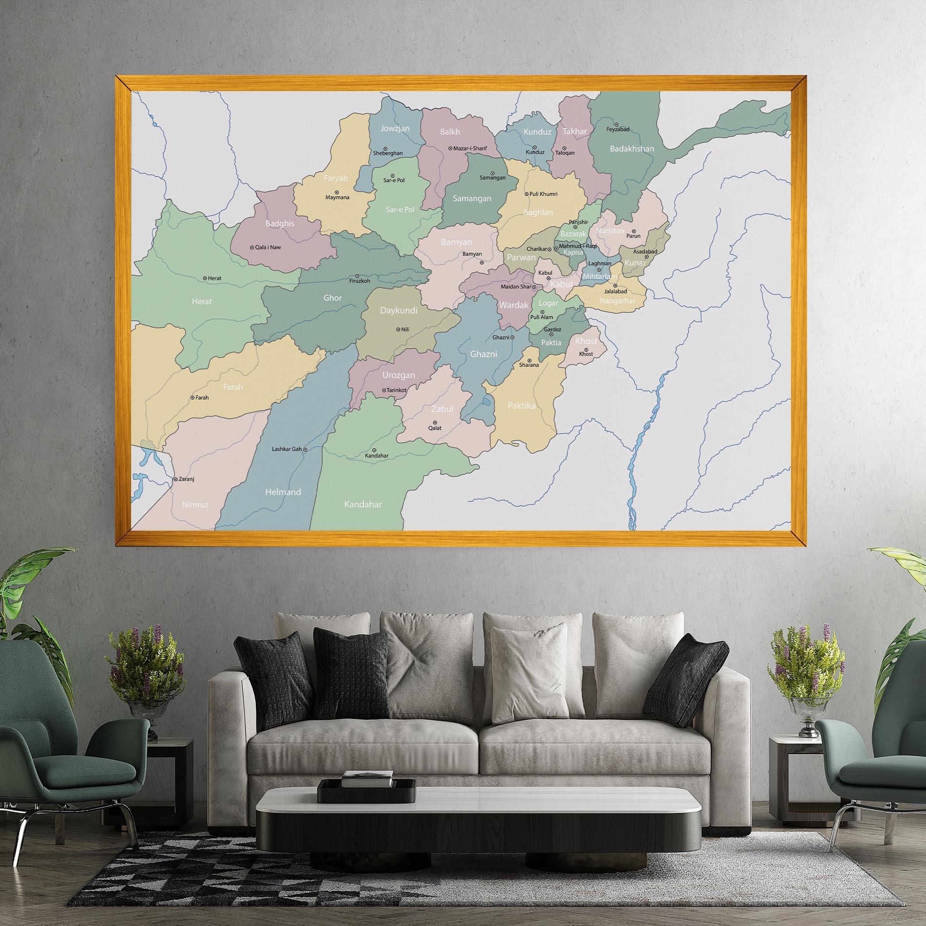 Leinwandbild Afghanistan Map mockup 7