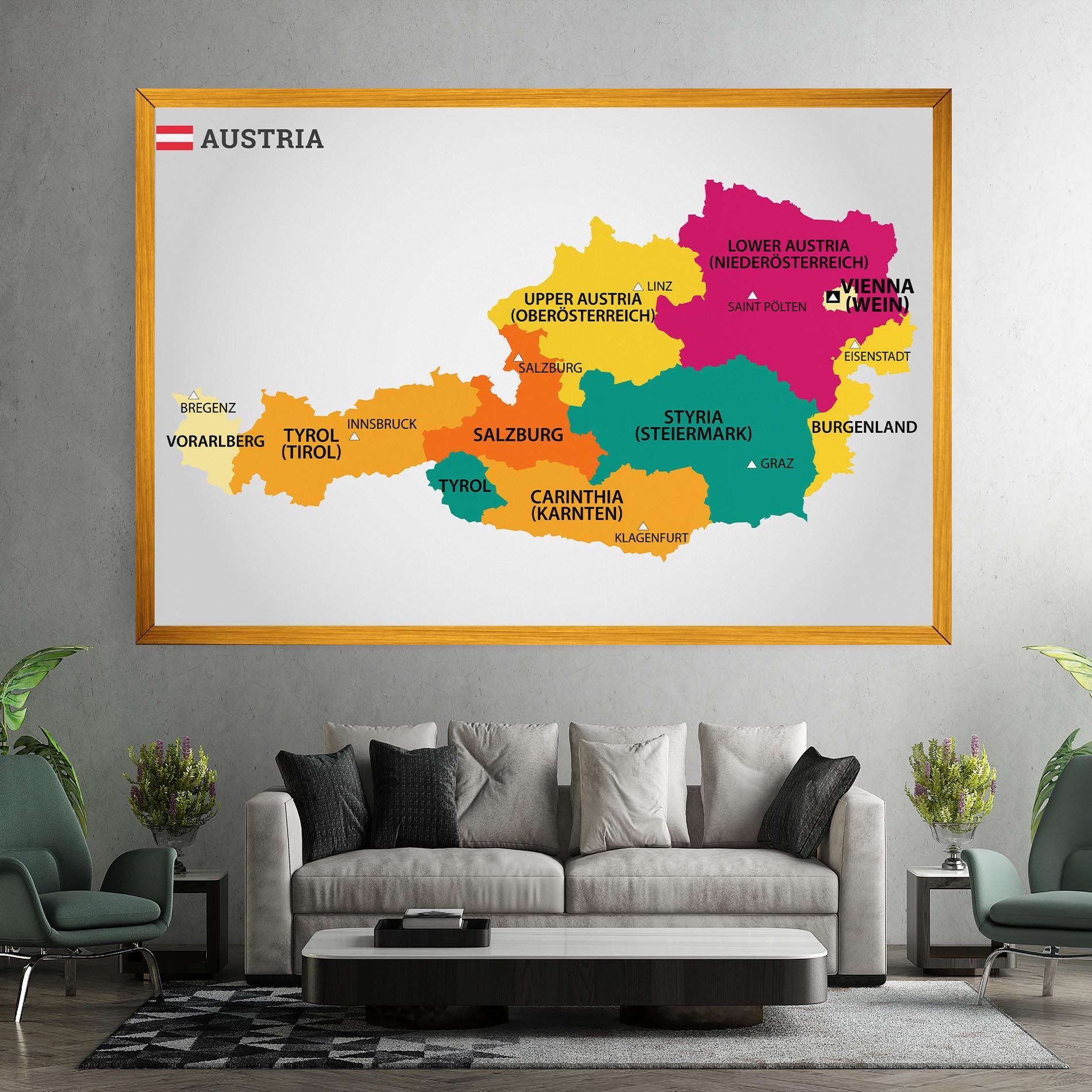 Leinwandbild Austria Color Map mockup 7