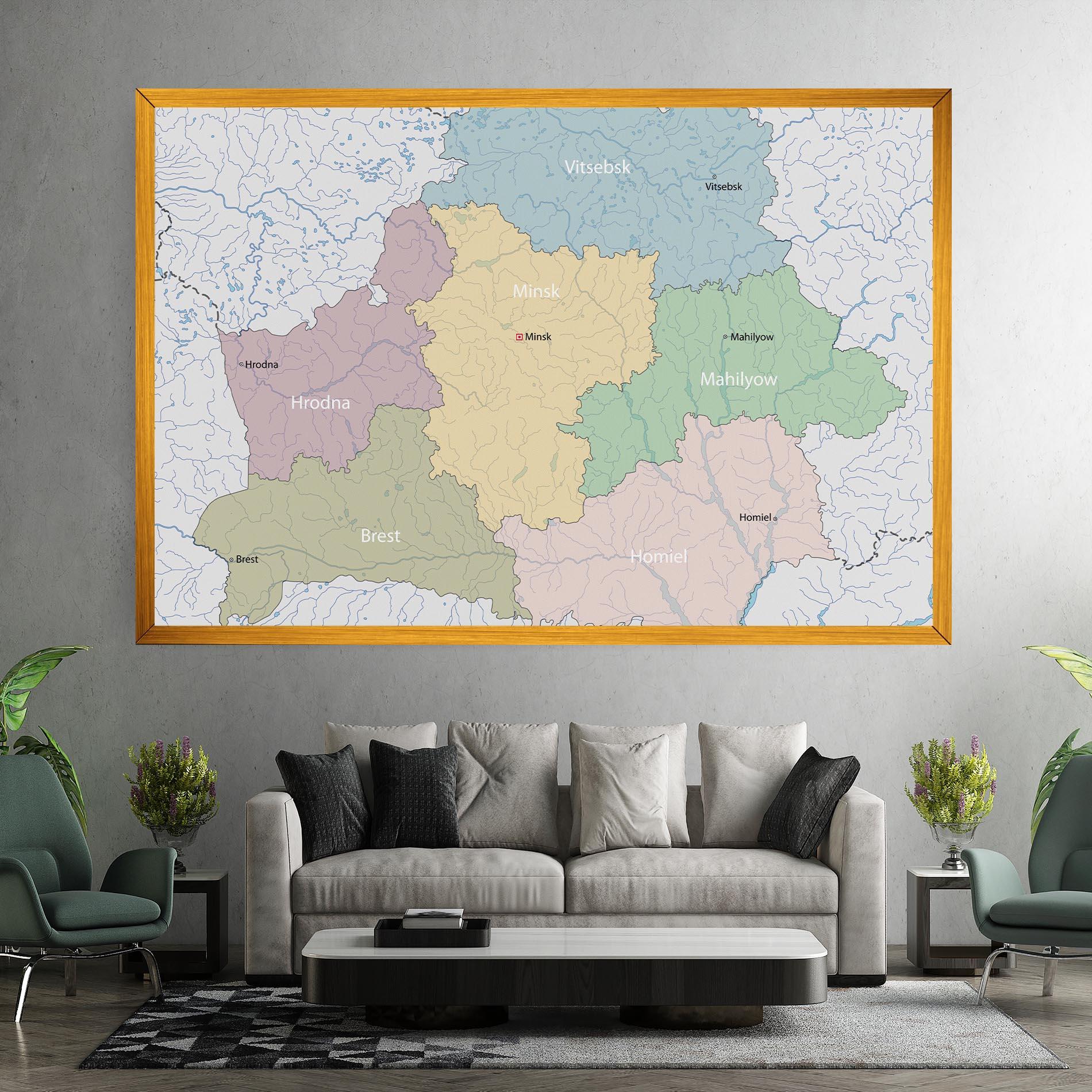 Leinwandbild Belarus Map mockup 7