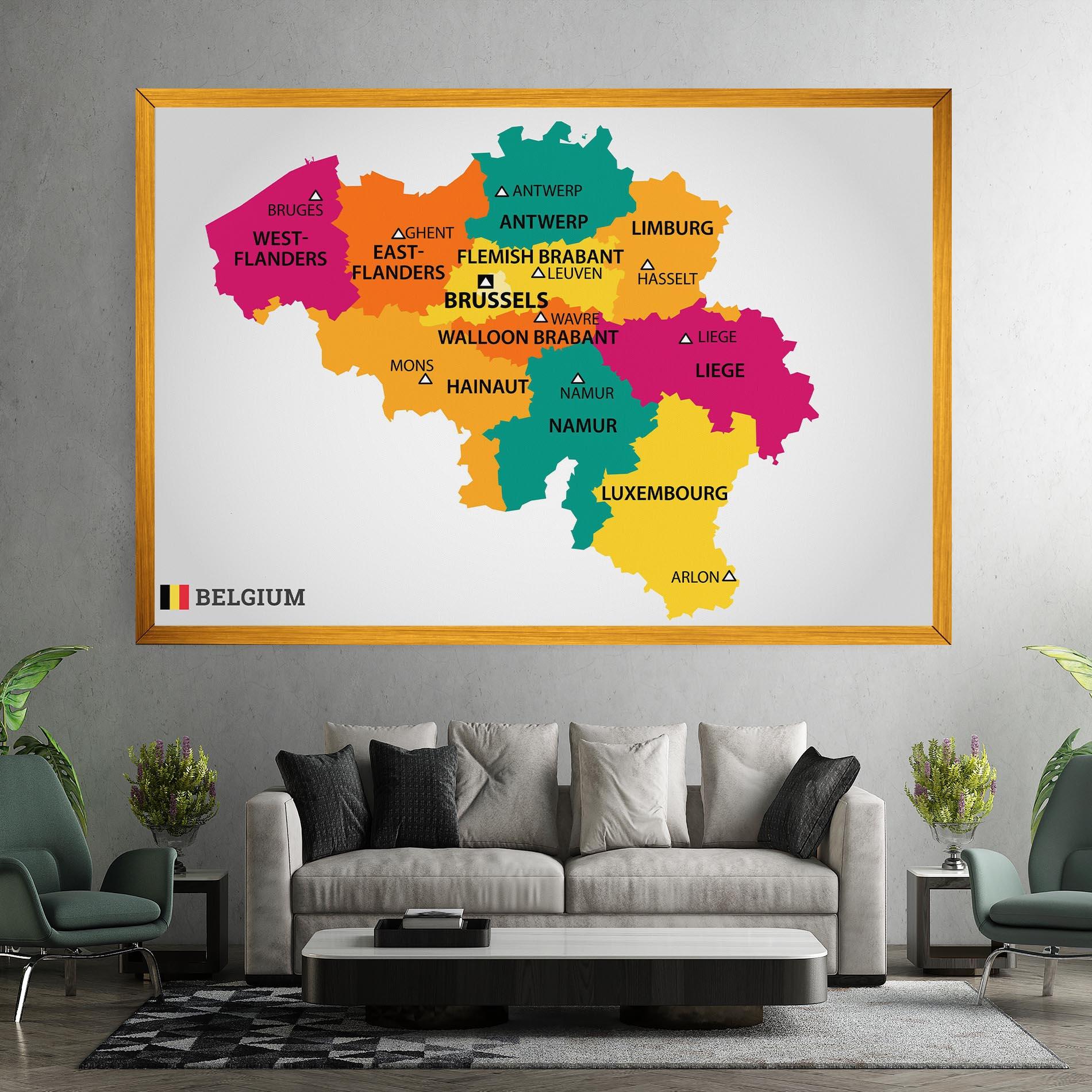 Leinwandbild Belgium Color Map mockup 7